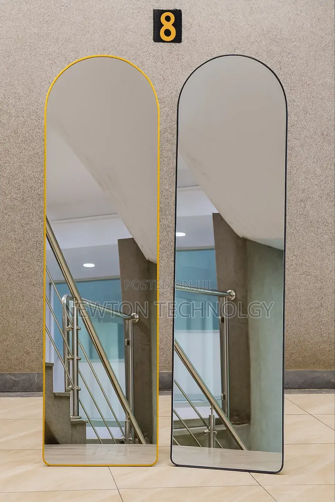 Arched Aluminum Alloy Full Length Dressing Mirror 41cm