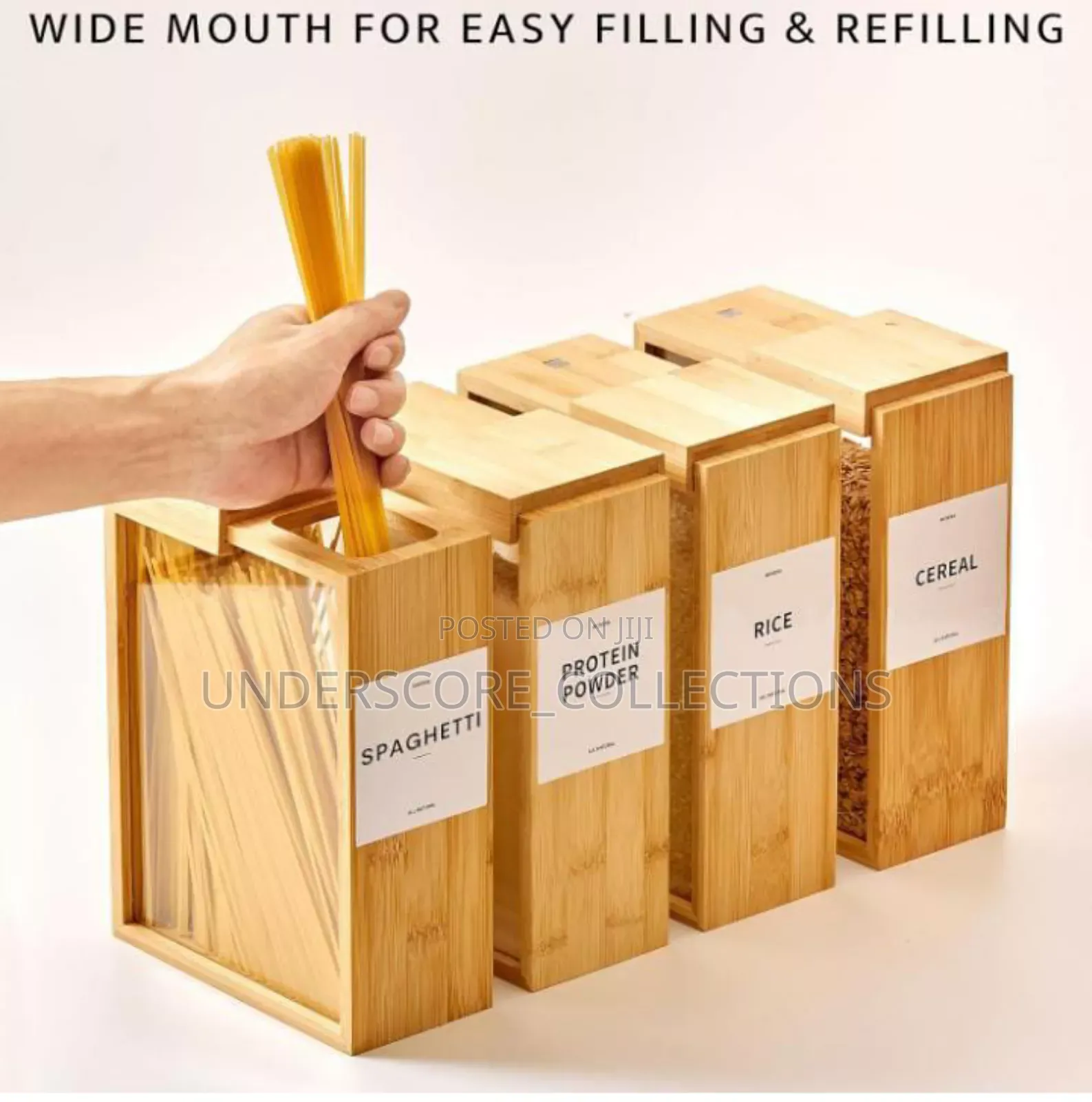 Square Bamboo Food Storage Containers