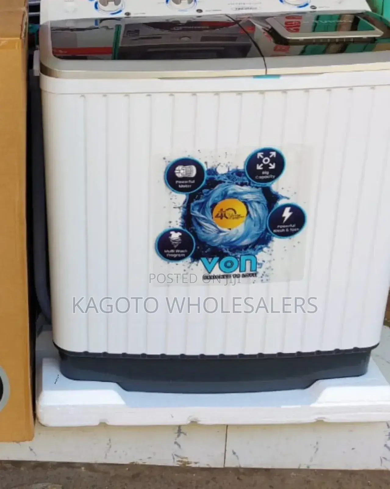 Von 8kg Twin Tub Semi Automatic Washing Machine *V8kg*