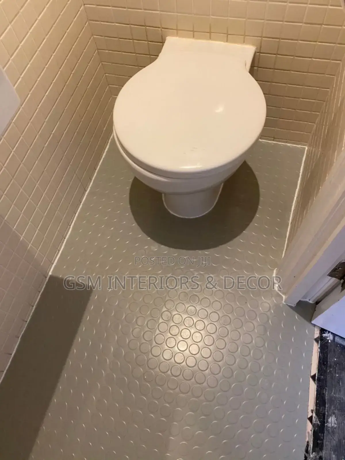 Siver Grey Coin Mats Antislip for Bathroom Space
