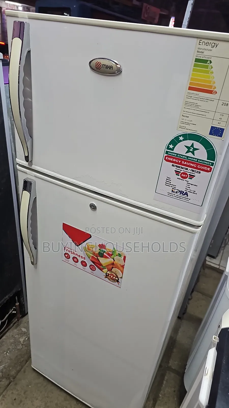 Mika 212l Two Door Fridge