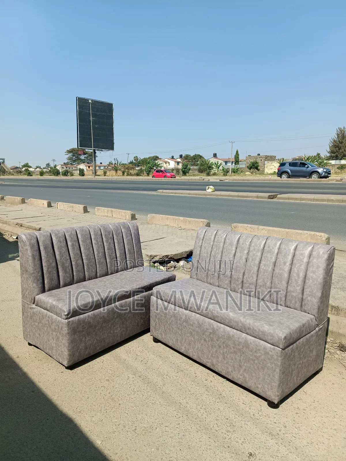 Vip Restaurant Couch or Waiting Bench, Grey 