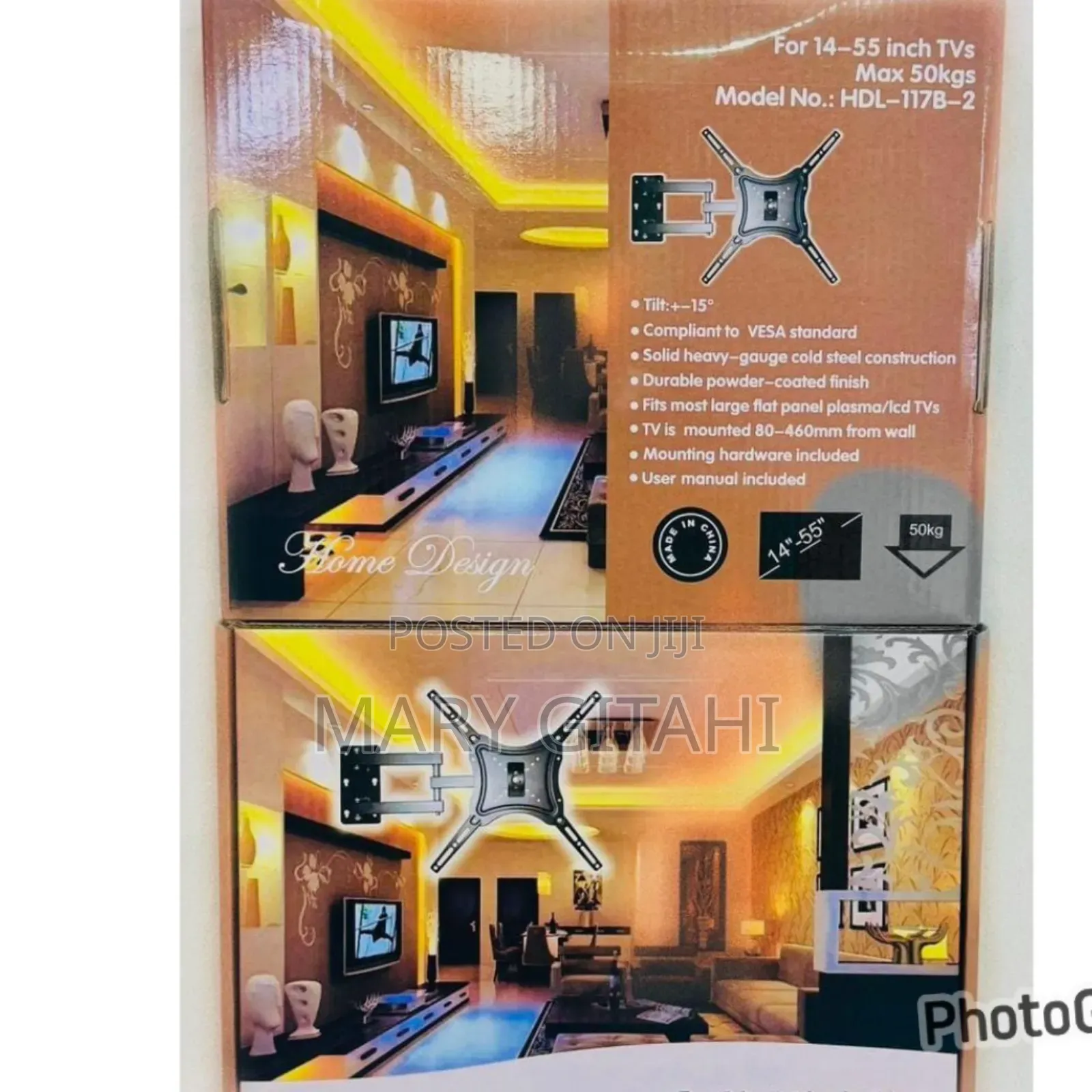 Tilt Wall Mount 117b 
Max 50kgs