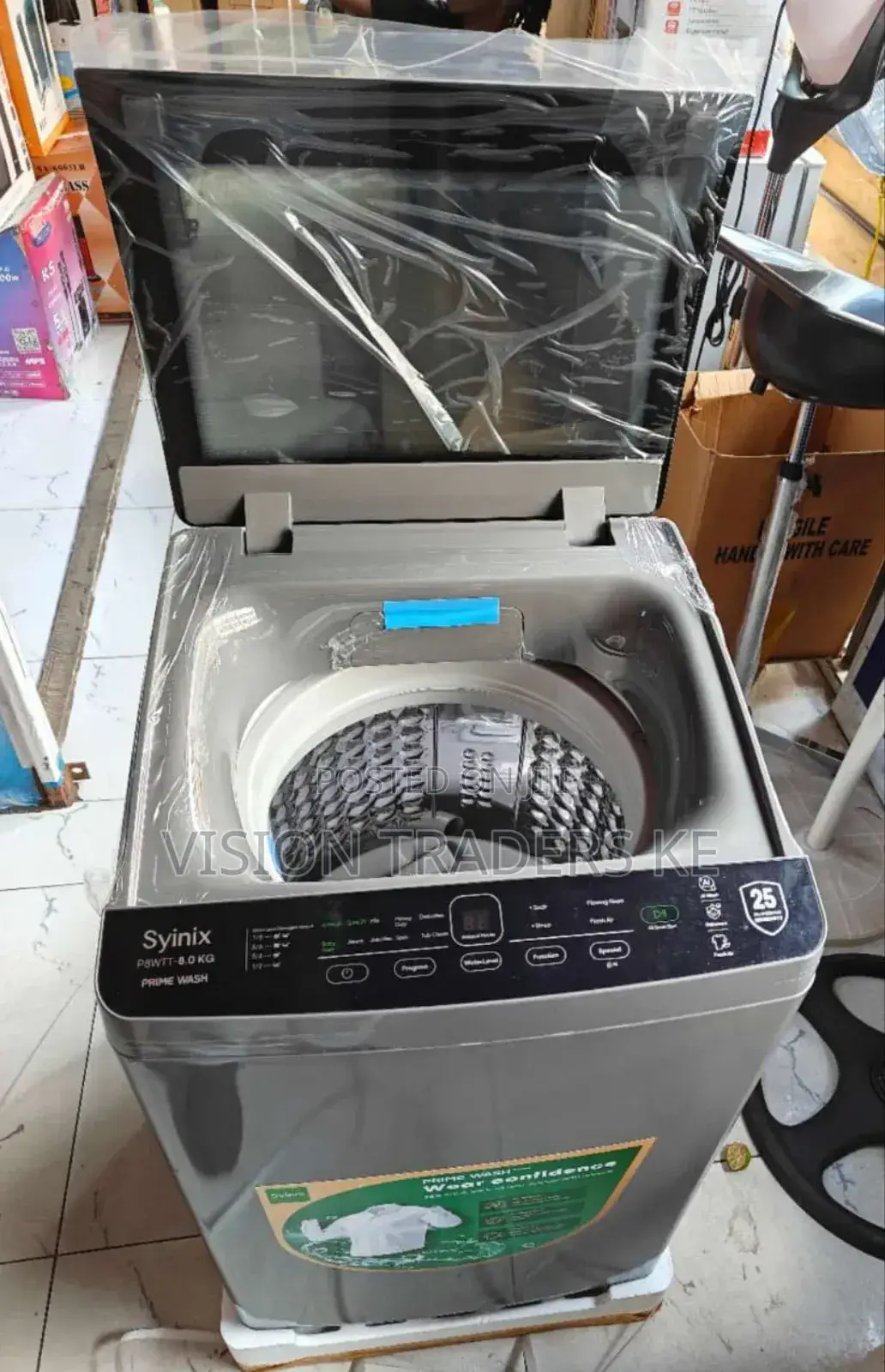 Syinix 8kg Full Automatic Top Loader Washing Machine