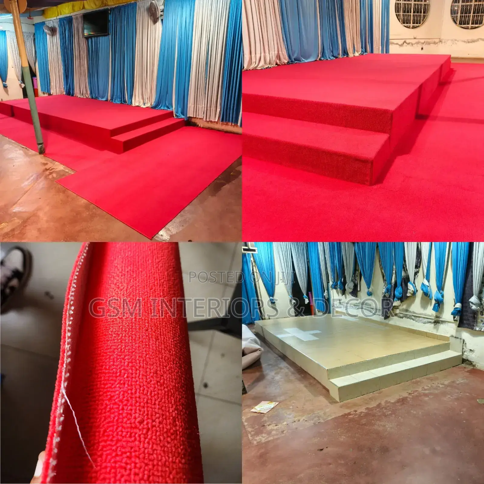 Red Carpets for Church Carpets Before and After Install