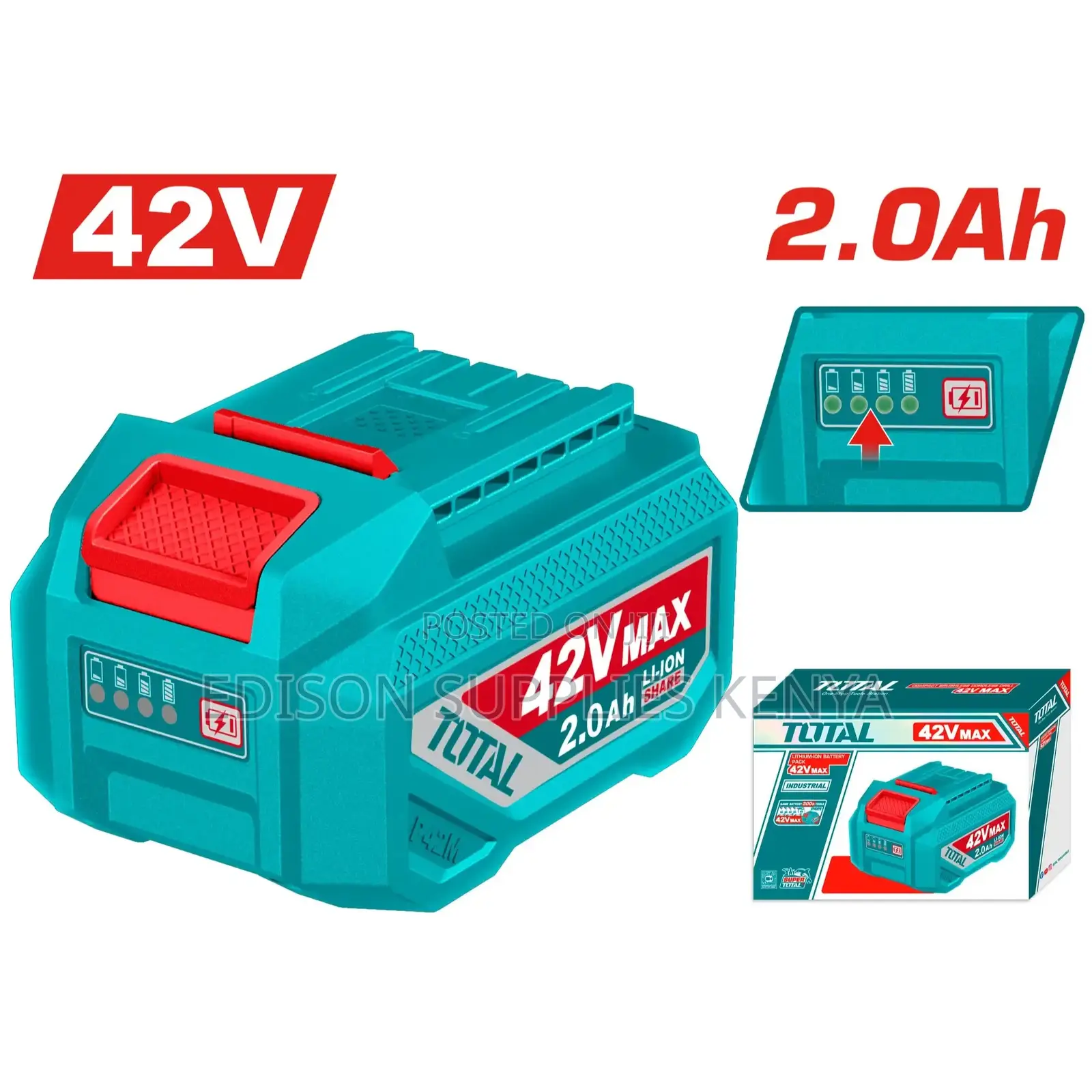 42v Total Battery Pack 2.0ah Cordless Battery Lithium-Ion 42