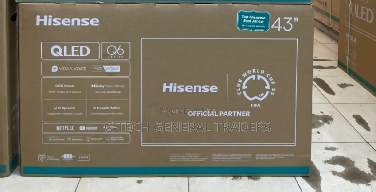 Hisense 43inch Qled Smart Vidaa Youtube, Netflix Led Tv