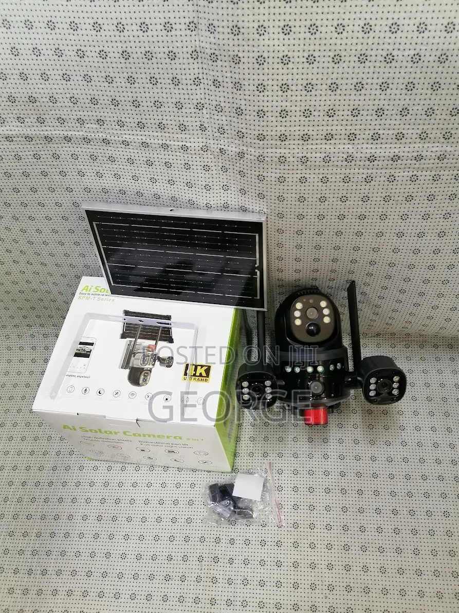 ~Ptz Ai Humanoid Solar PTZ 2in1 4g Camera With 3 Screens
