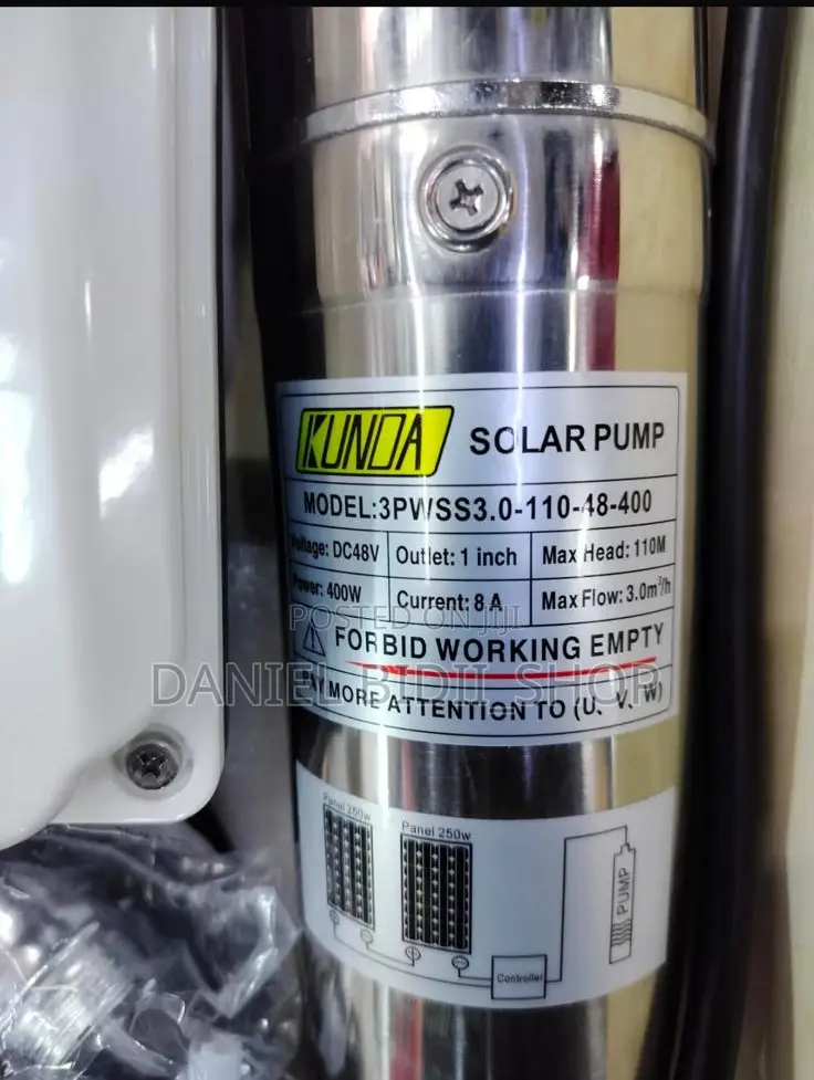 Kunda Dc Solar Submersible Pump 48v 400w 110mtrs