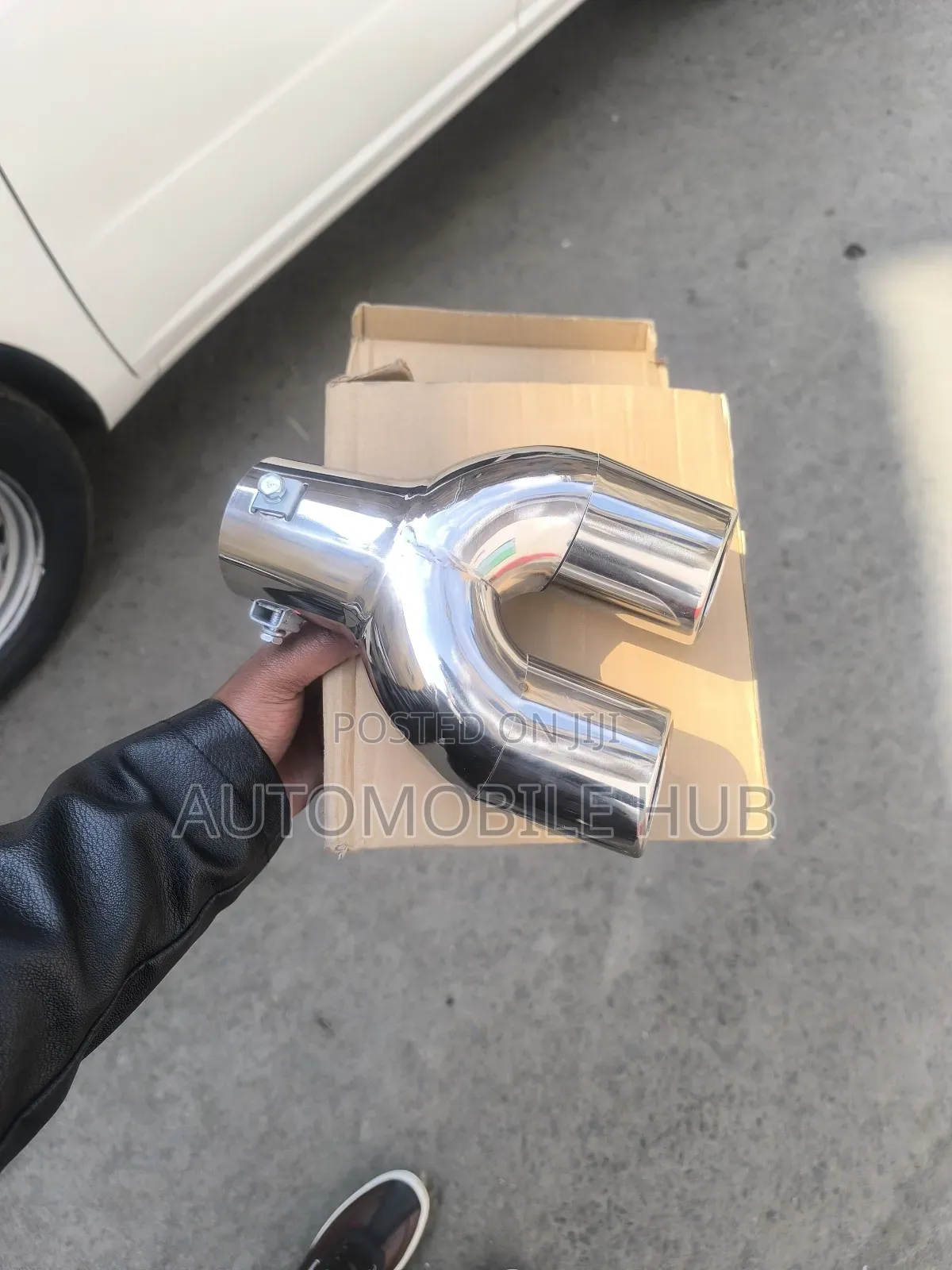 Silver Twin Muffler Tips - Double Exhaust Tips