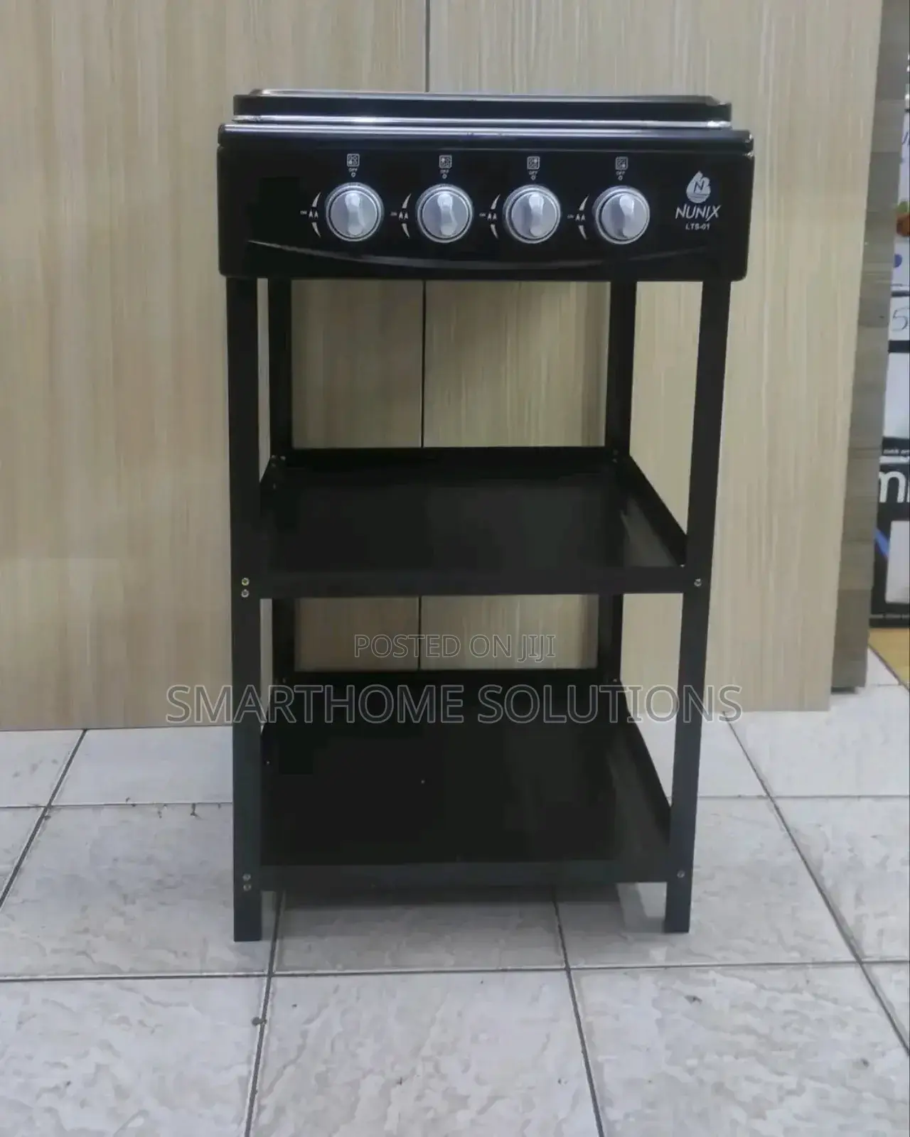 Nunix LTS-01 4 Full Gas Stand Cooker With Storage Shelves