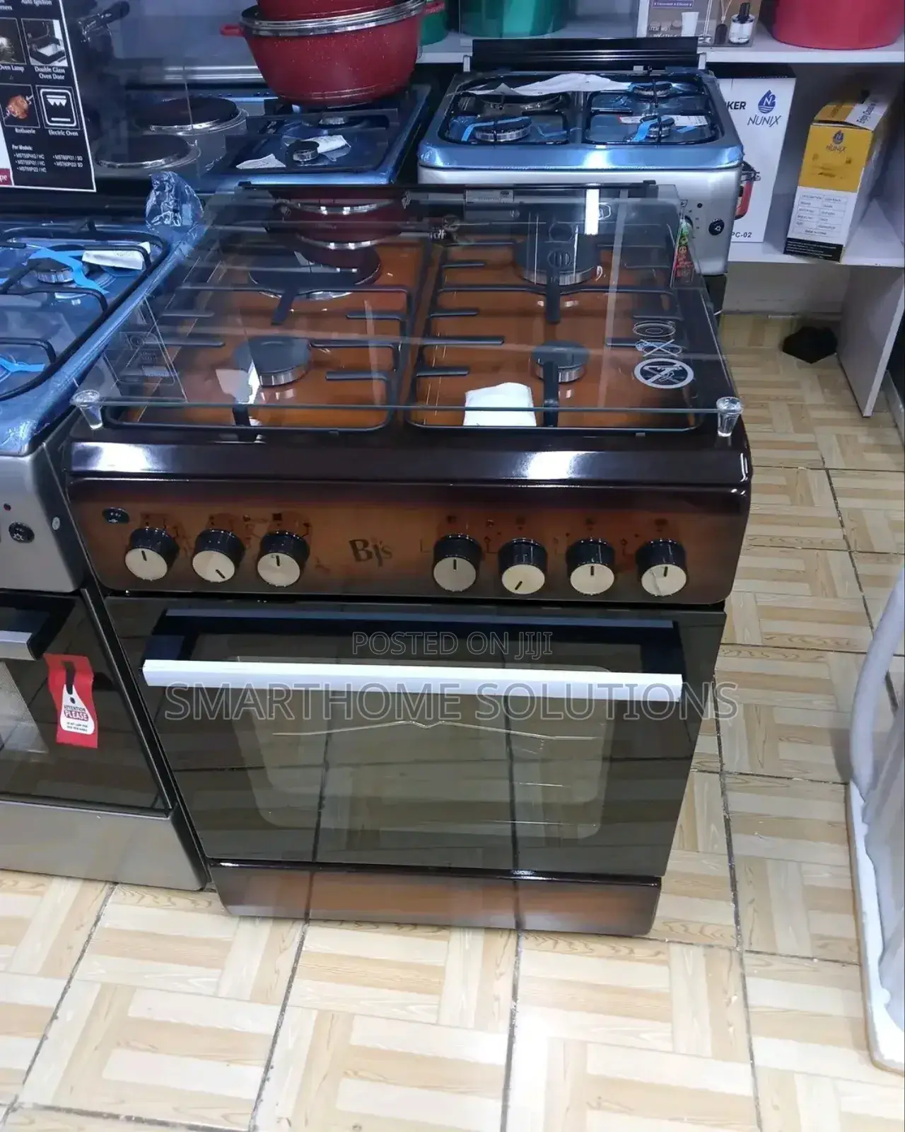 BJS Brown (Inox) 60x90 3+1 Hot Plate Gas Cooker, W/ Turbo