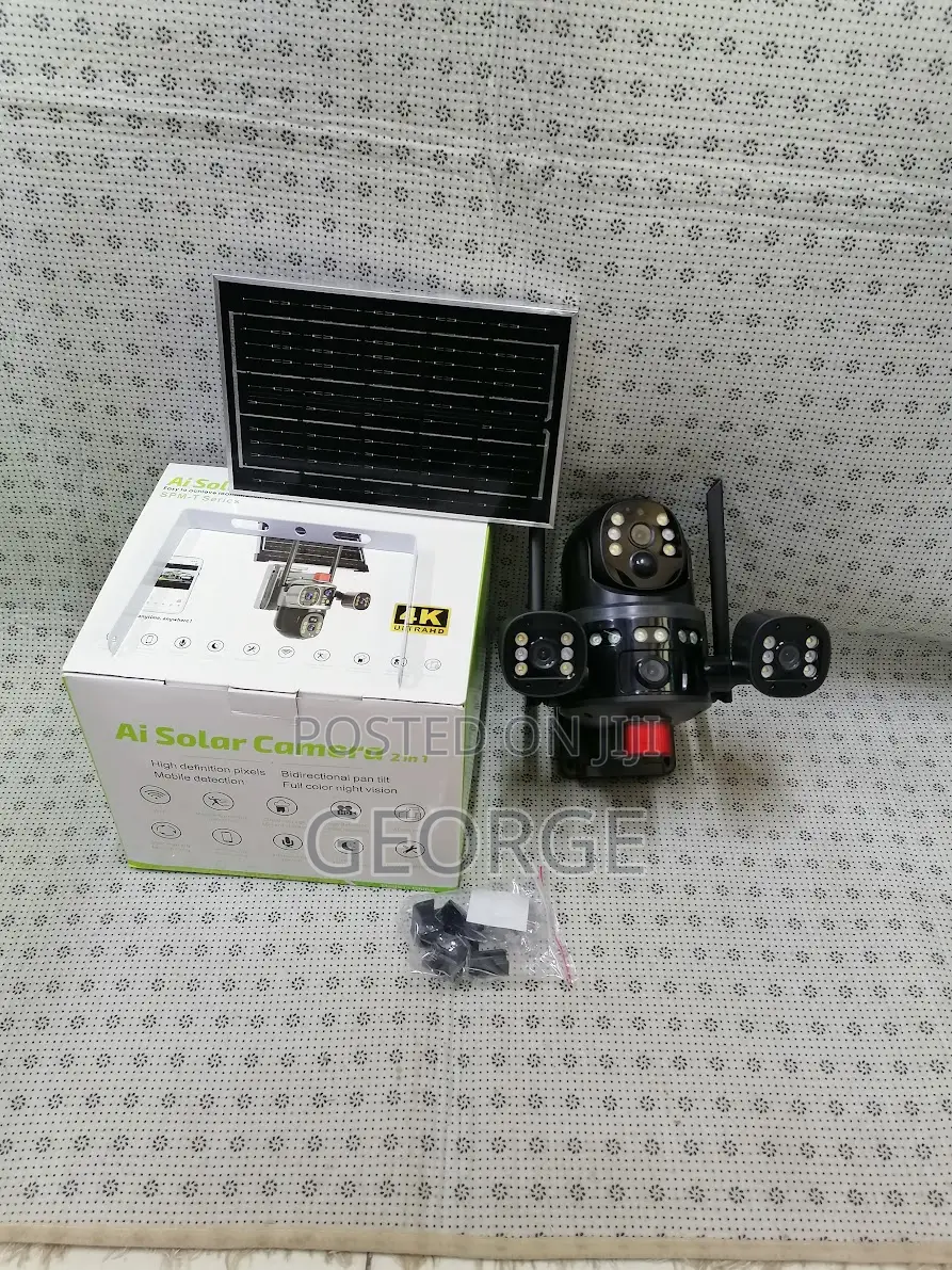 ^^4g Dual Lens PTZ Solar CCTV Camera for Outdoor Security