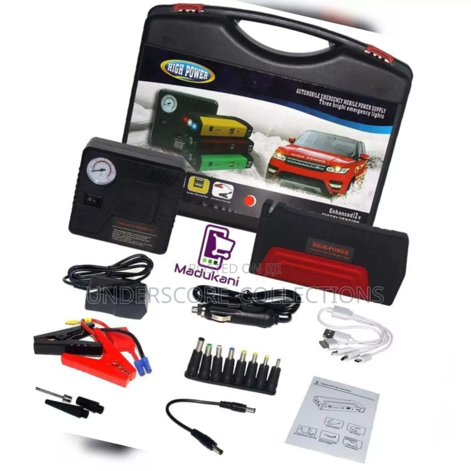 12v Portable Car Jump Starter Kit With Accessories