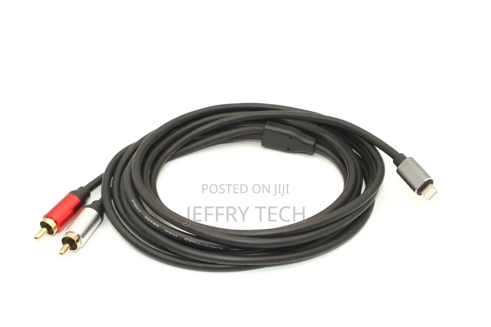 2 Rca to 8 Pin Aux Stereo Y Splitter Cable for I Phone - 3m