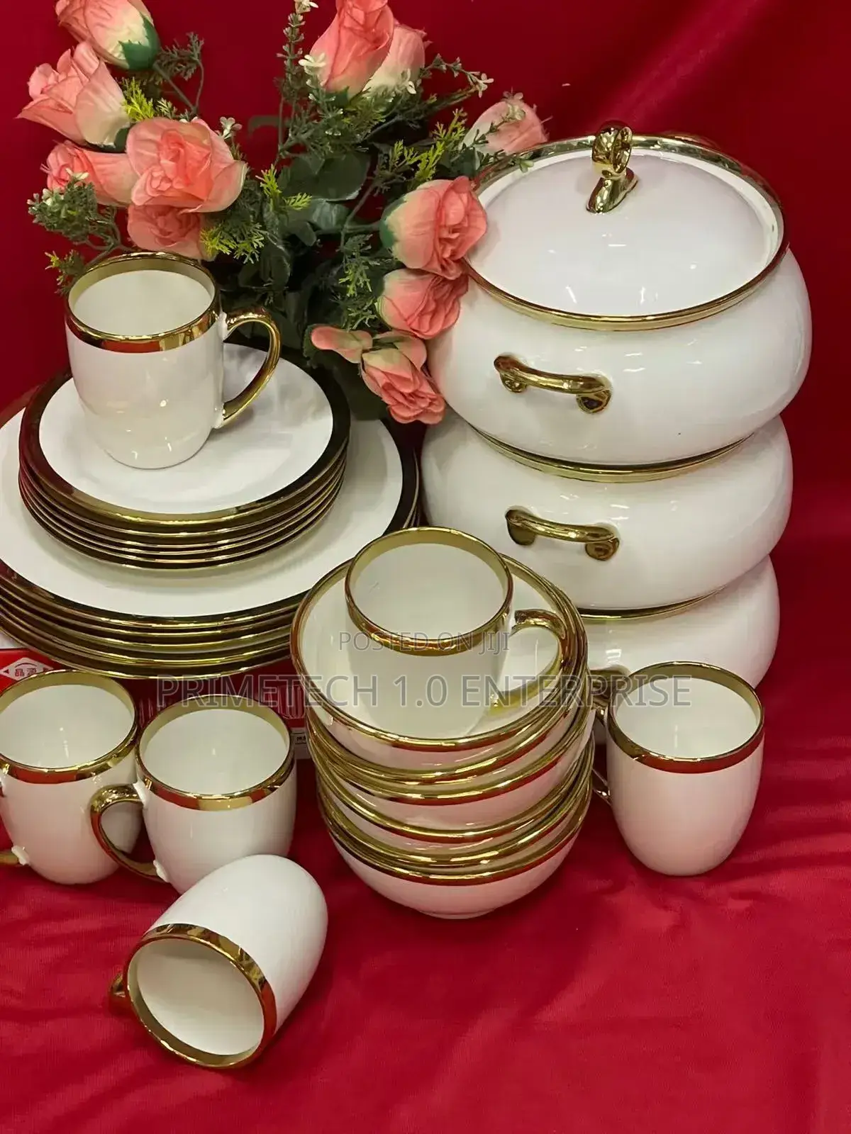 27pcs Ceramic Gold Line Dinner Set