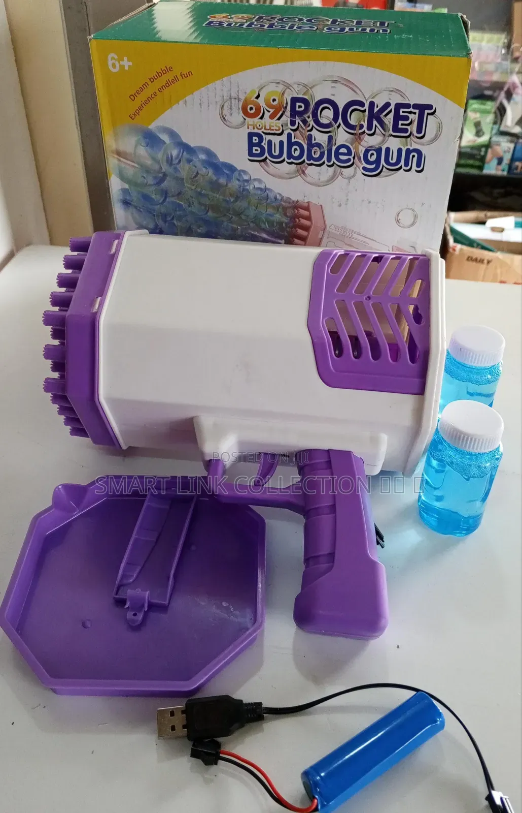 Rechargeable 69 Hole Bazooka Rocket Bubble Gun