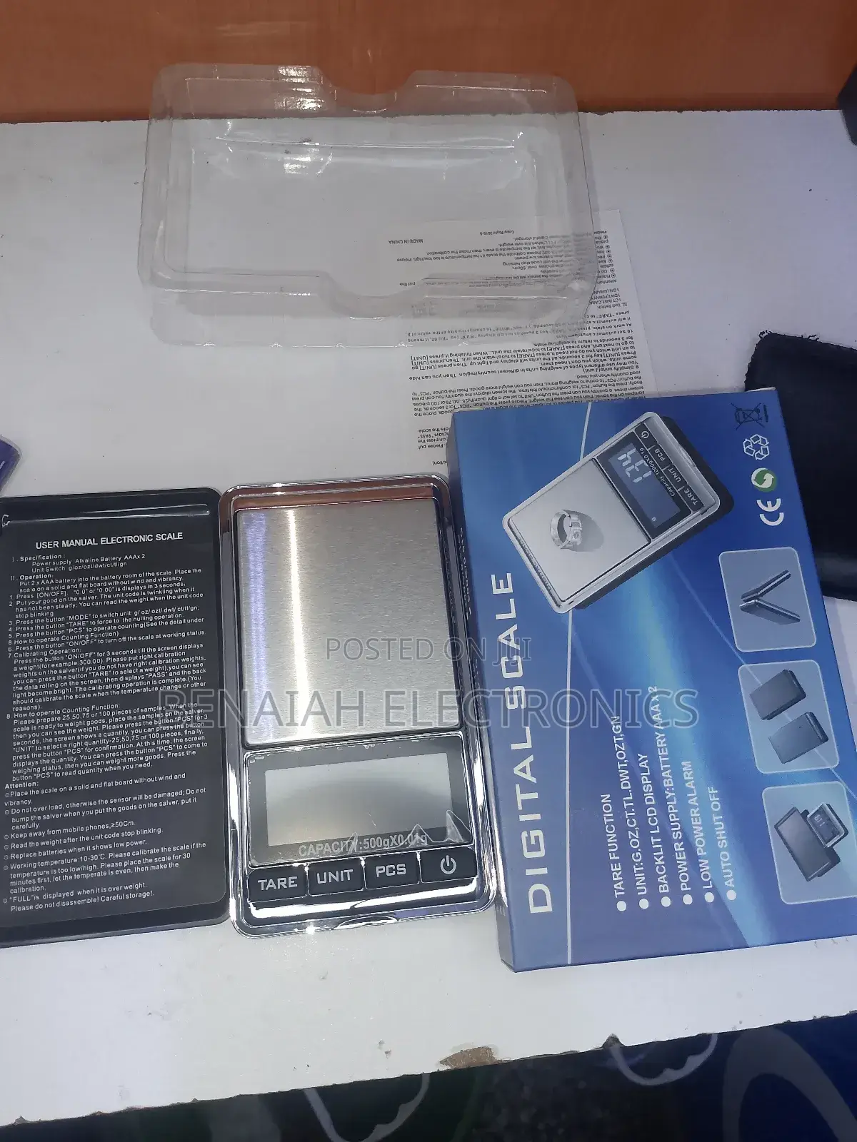 Pocket Weighing Scale, 0.01g Upto 500g,Battery Powered Scale