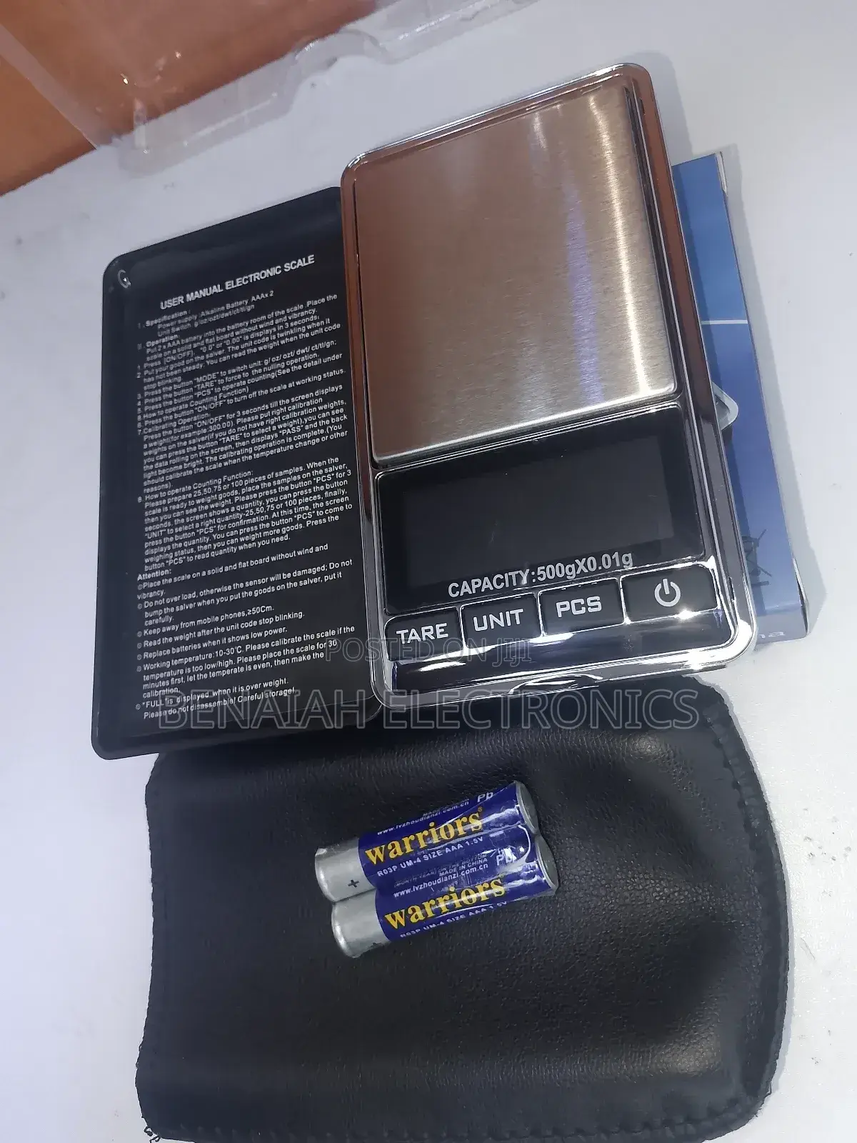 Portable Pocket Weighing Scale 0.01g to 500g Tare Function
