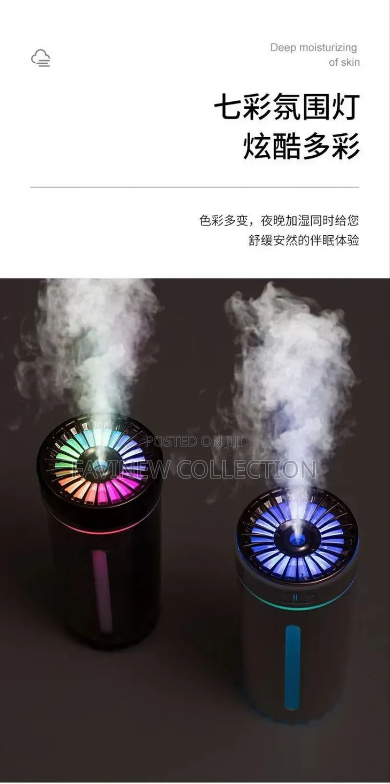 Wireless Car Air Humidifier With Colorful Night Light