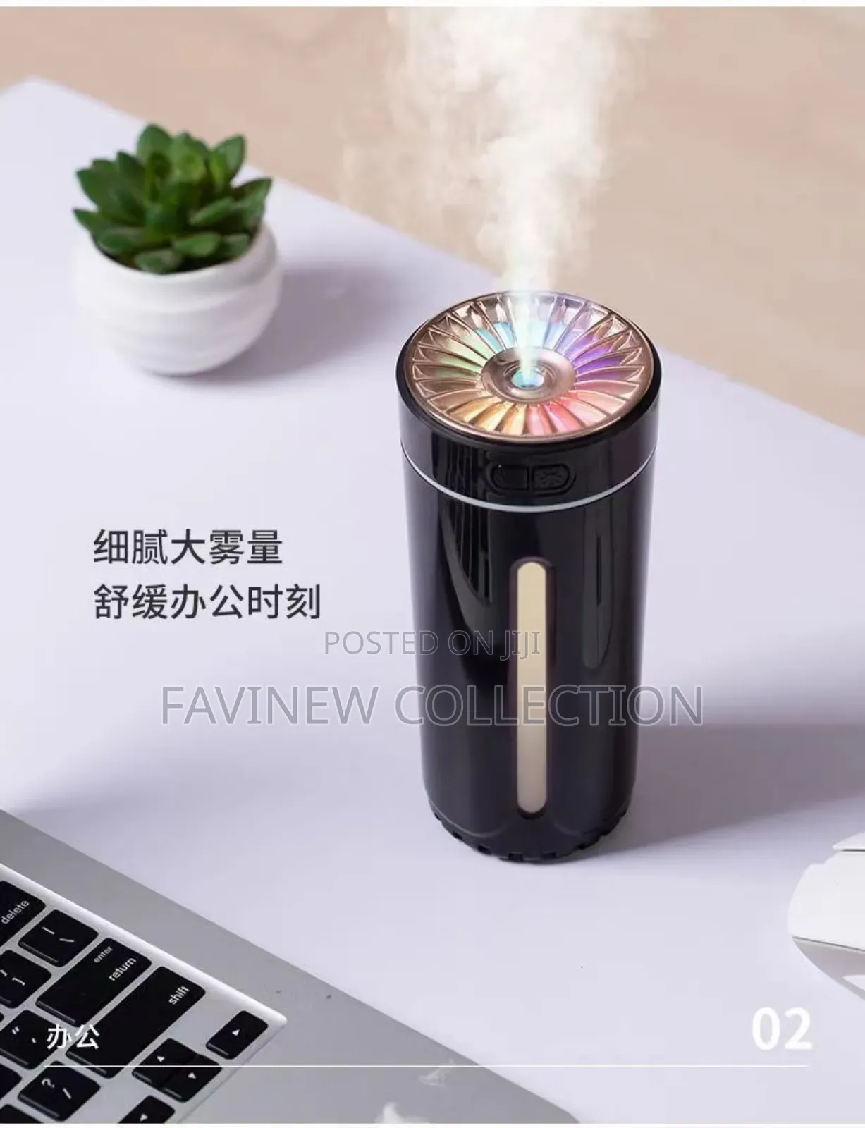 Wireless Car Air Humidifier With Colorful Night Light