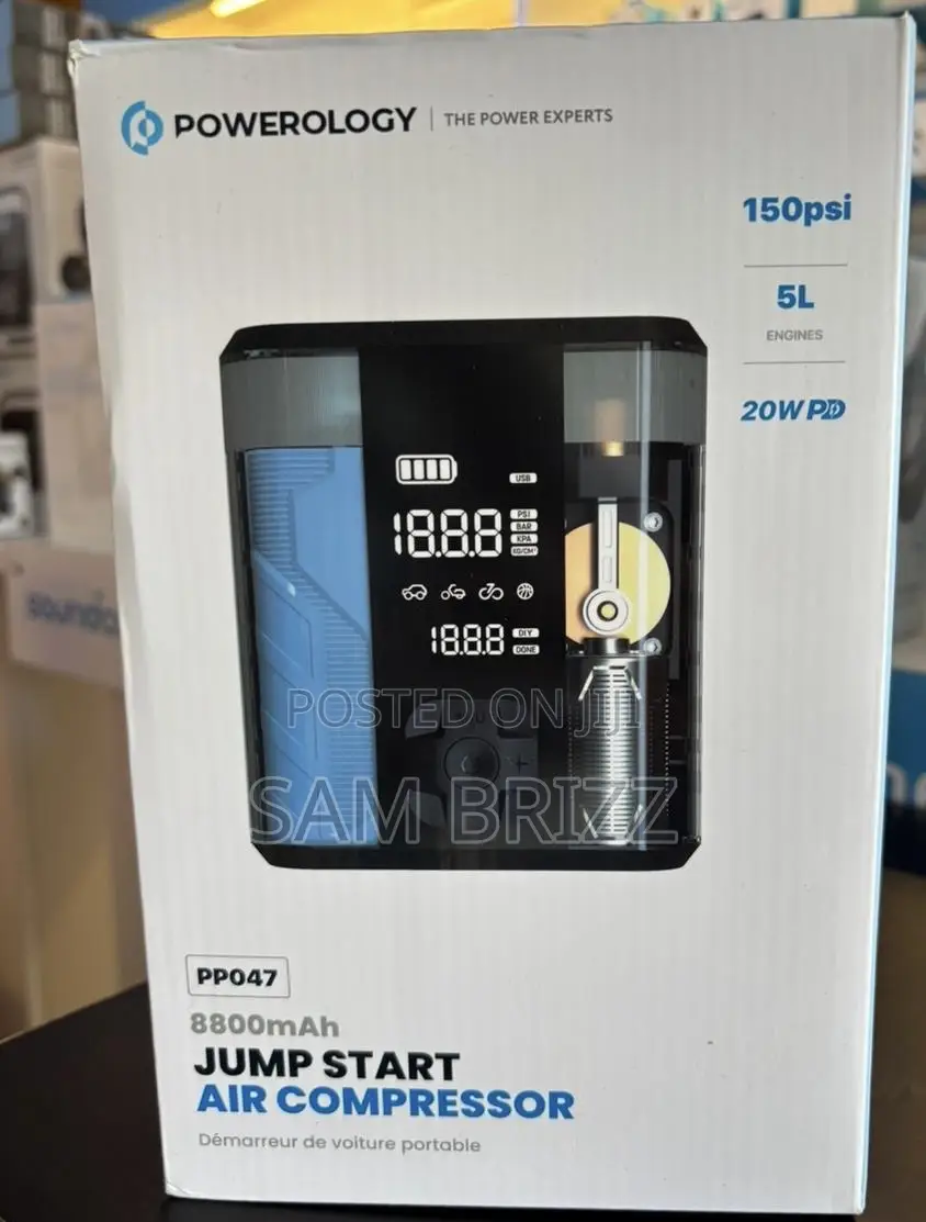 Powerology Jump Starter With Tyre Inflator