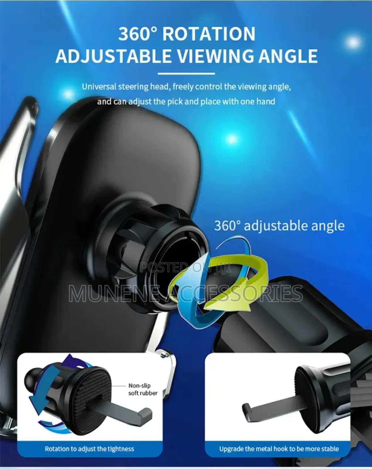 Car Air Vent Cell Phone Holder Mount With Antislip Catchers