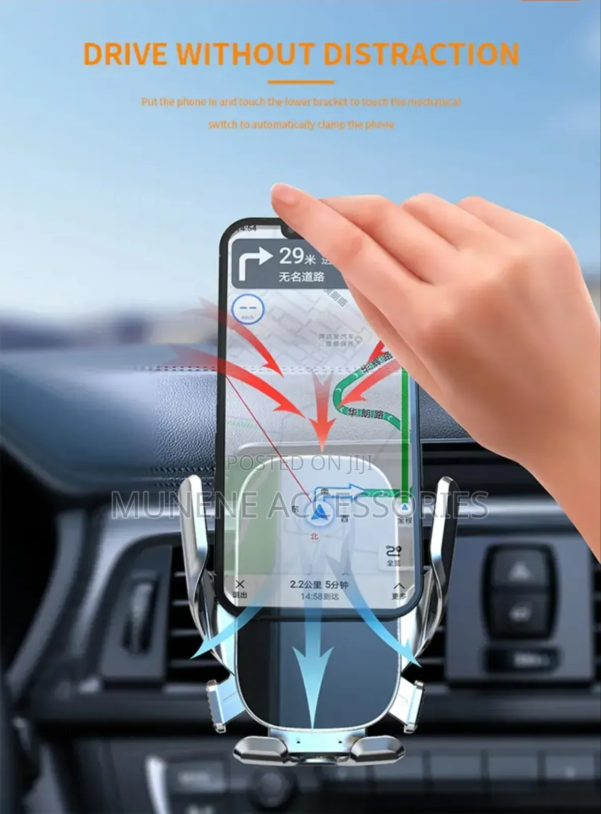 Car Air Vent Cell Phone Holder Mount With Antislip Catchers