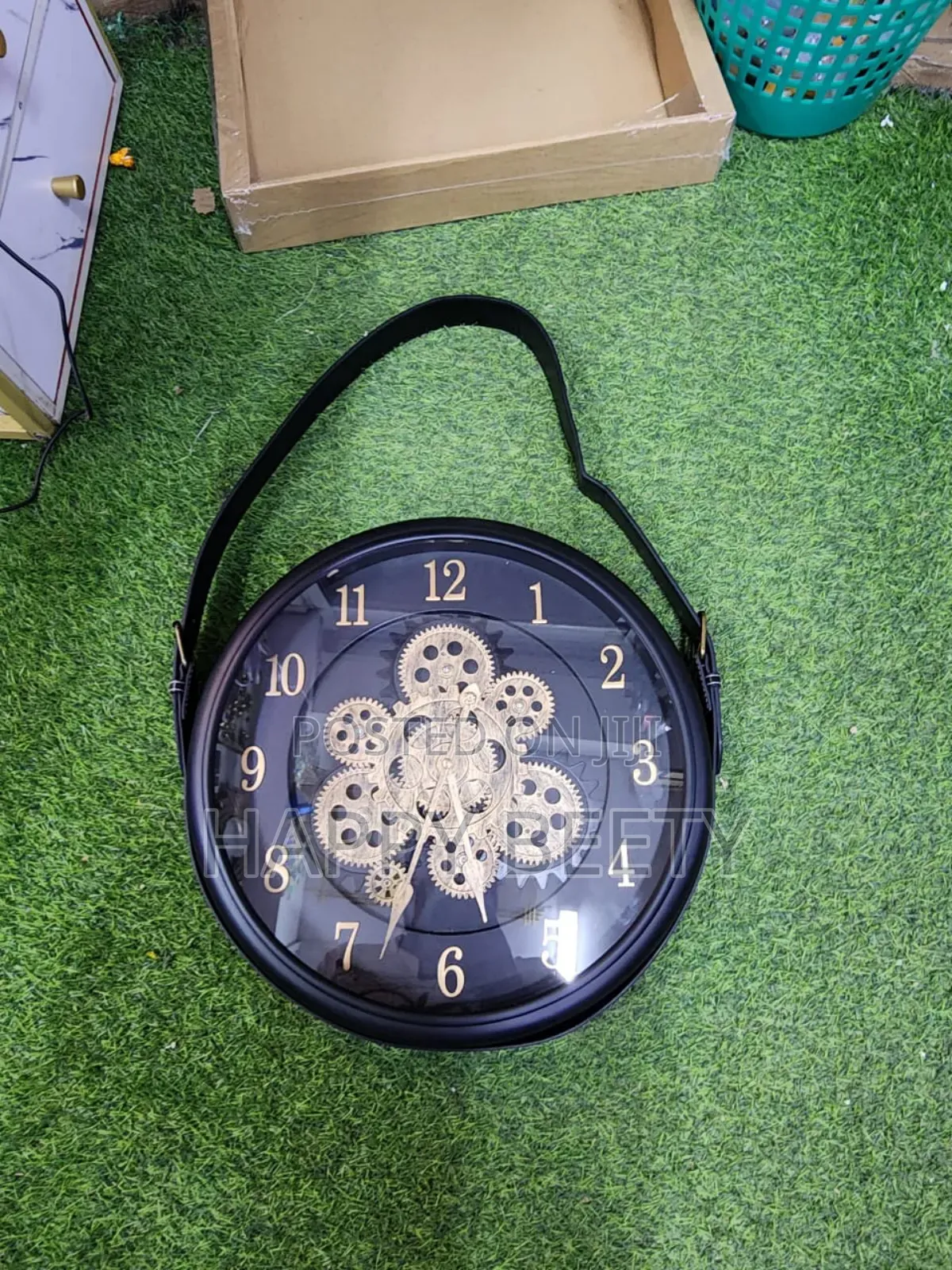 40cm Luxury Clock With Rotating Gears and Hanging Belt