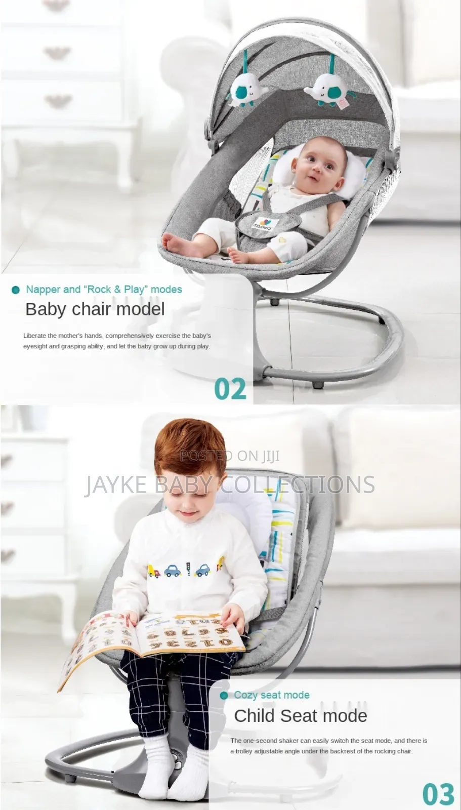 3-in-1 Baby Swing Rocker Sleeper