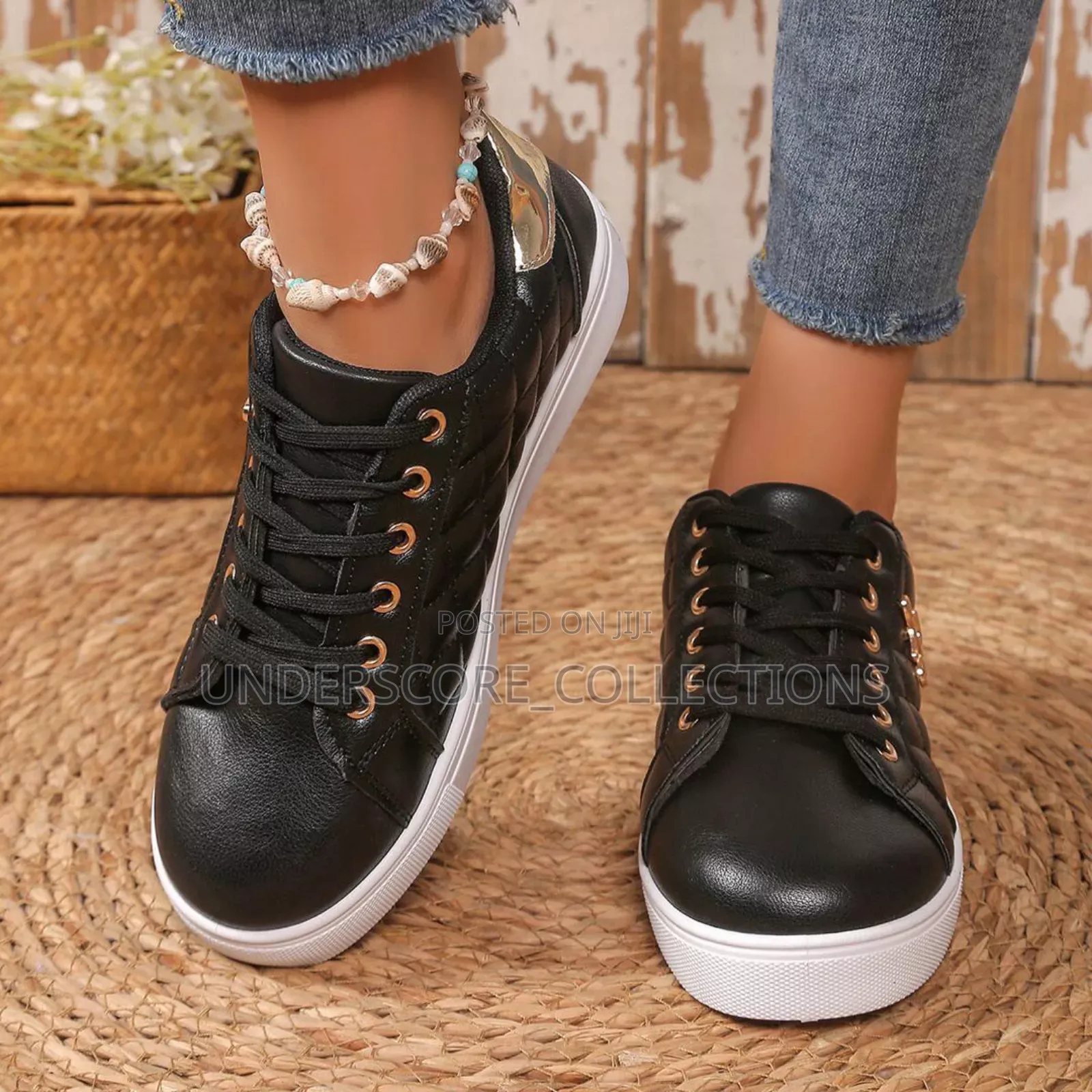 Black,White Closed Shoes