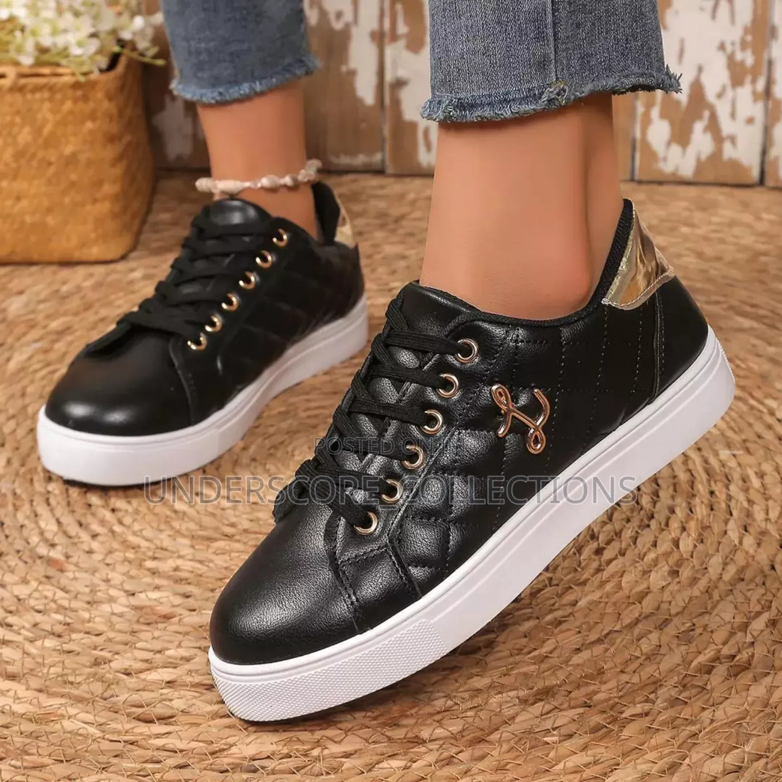 Black,White Closed Shoes