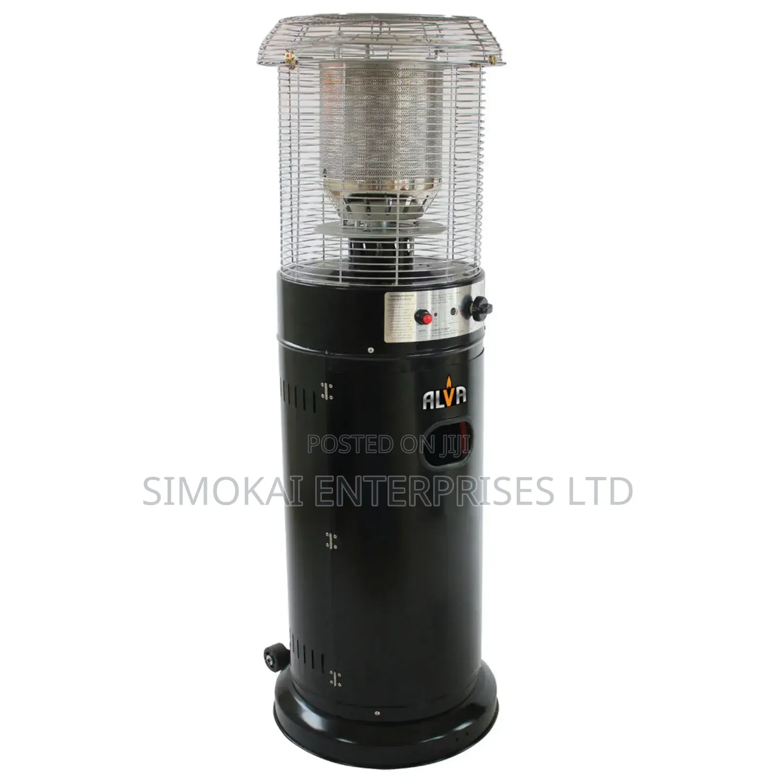 Short Stand Gas Patio Heater 1.35m - Black Alva