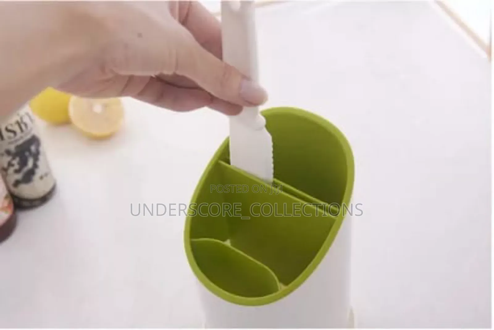 Cutlery Drainer and Organizer With Safe Knife Slot