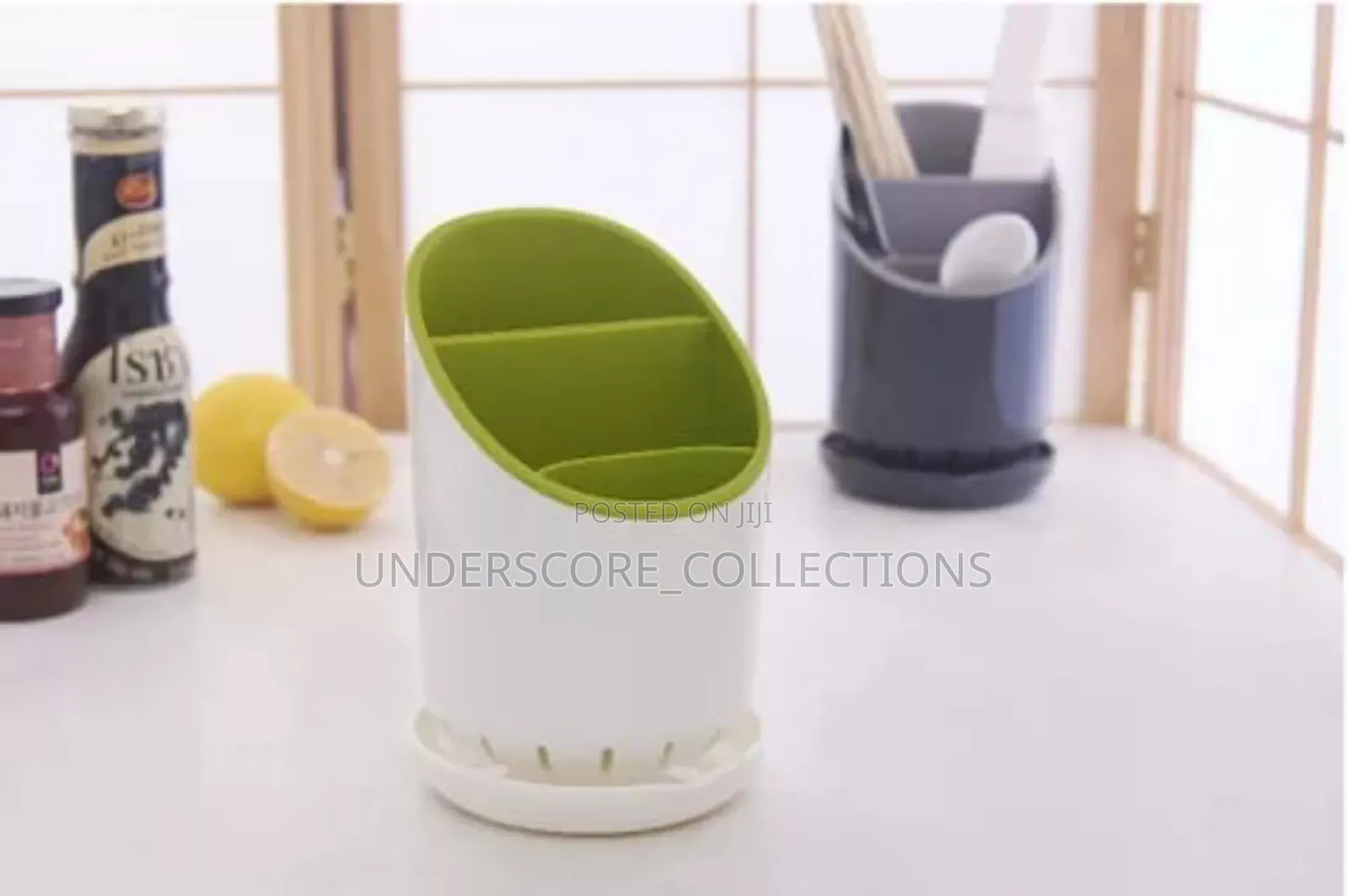 Cutlery Drainer and Organizer With Safe Knife Slot