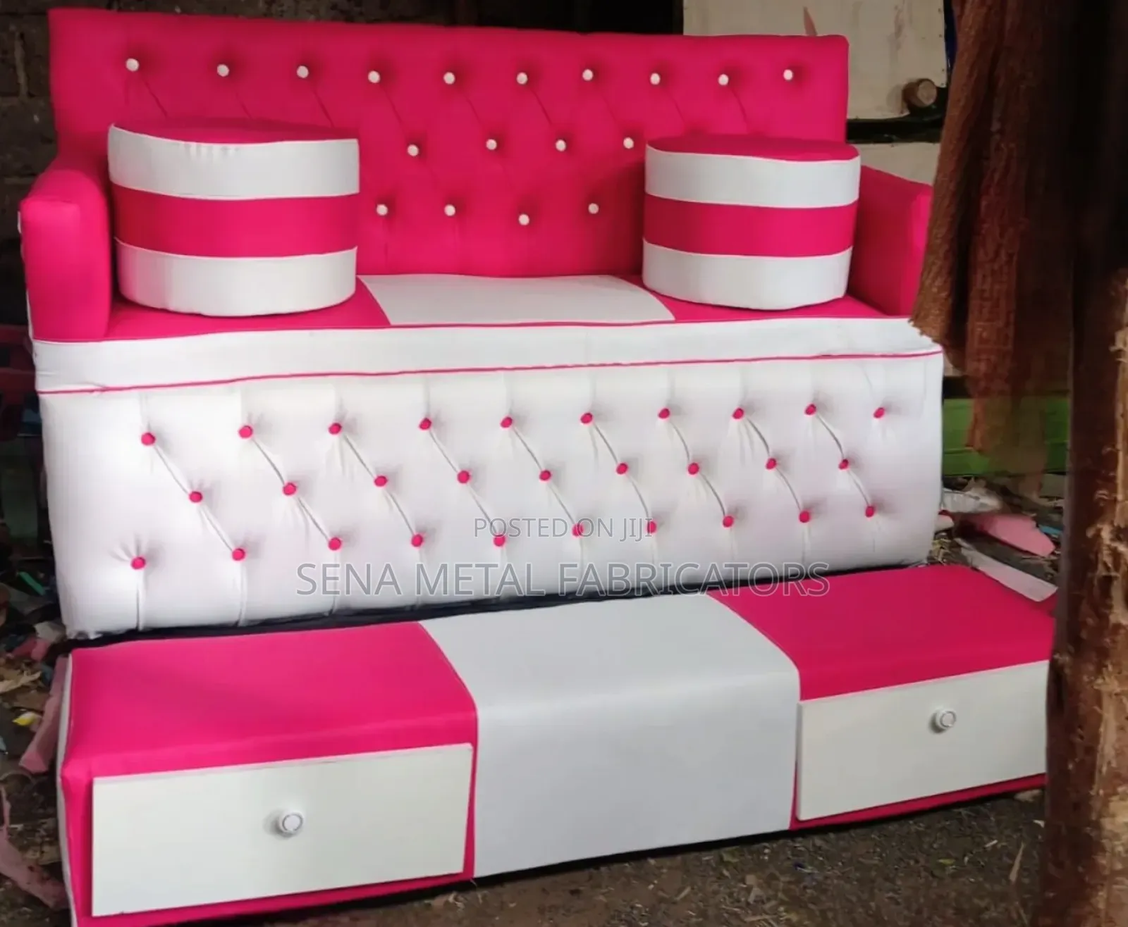 Pedicure Seats With Drawers and 2 Pouffes