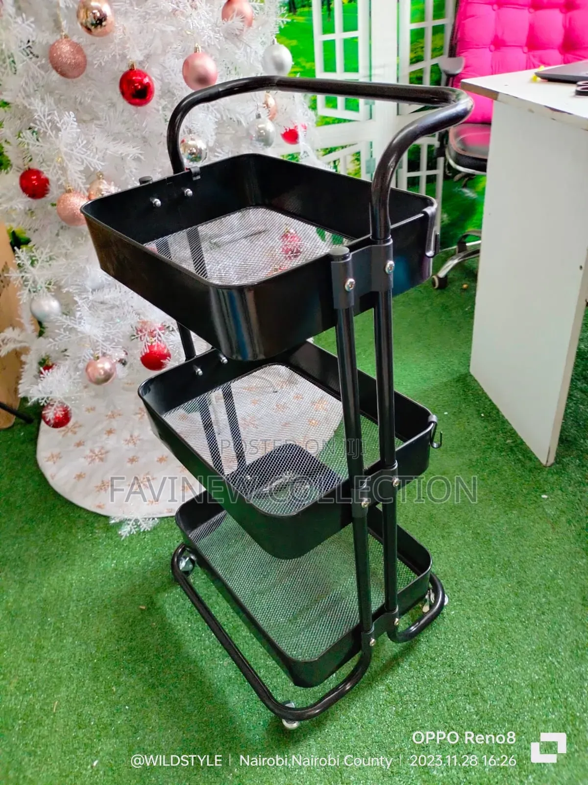 Multi-Functional Movable Trolley Storage Rack( Full Metallic