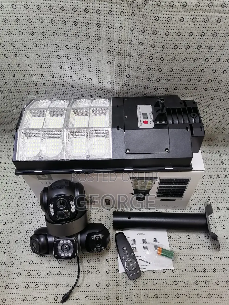 Floodlight 4g Sim Card Solar Powered Camera Triple Lens