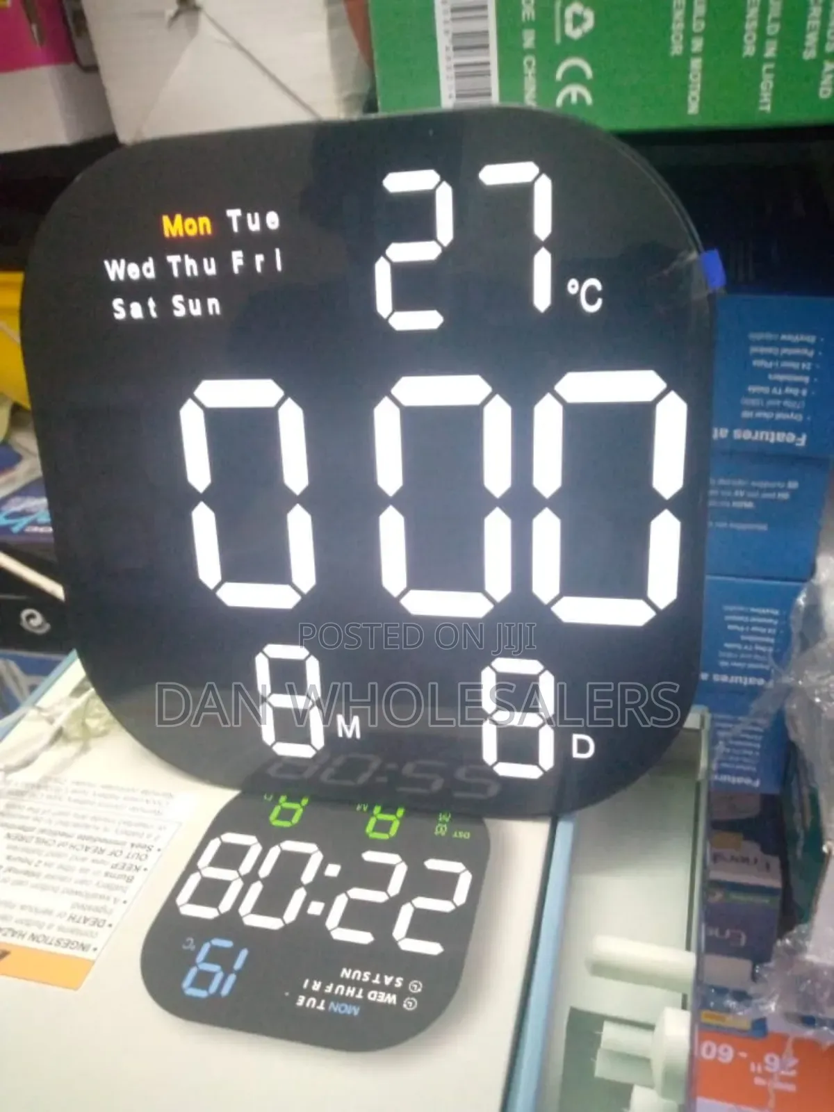 Led Digital Wall Clock With Temperature Sensor