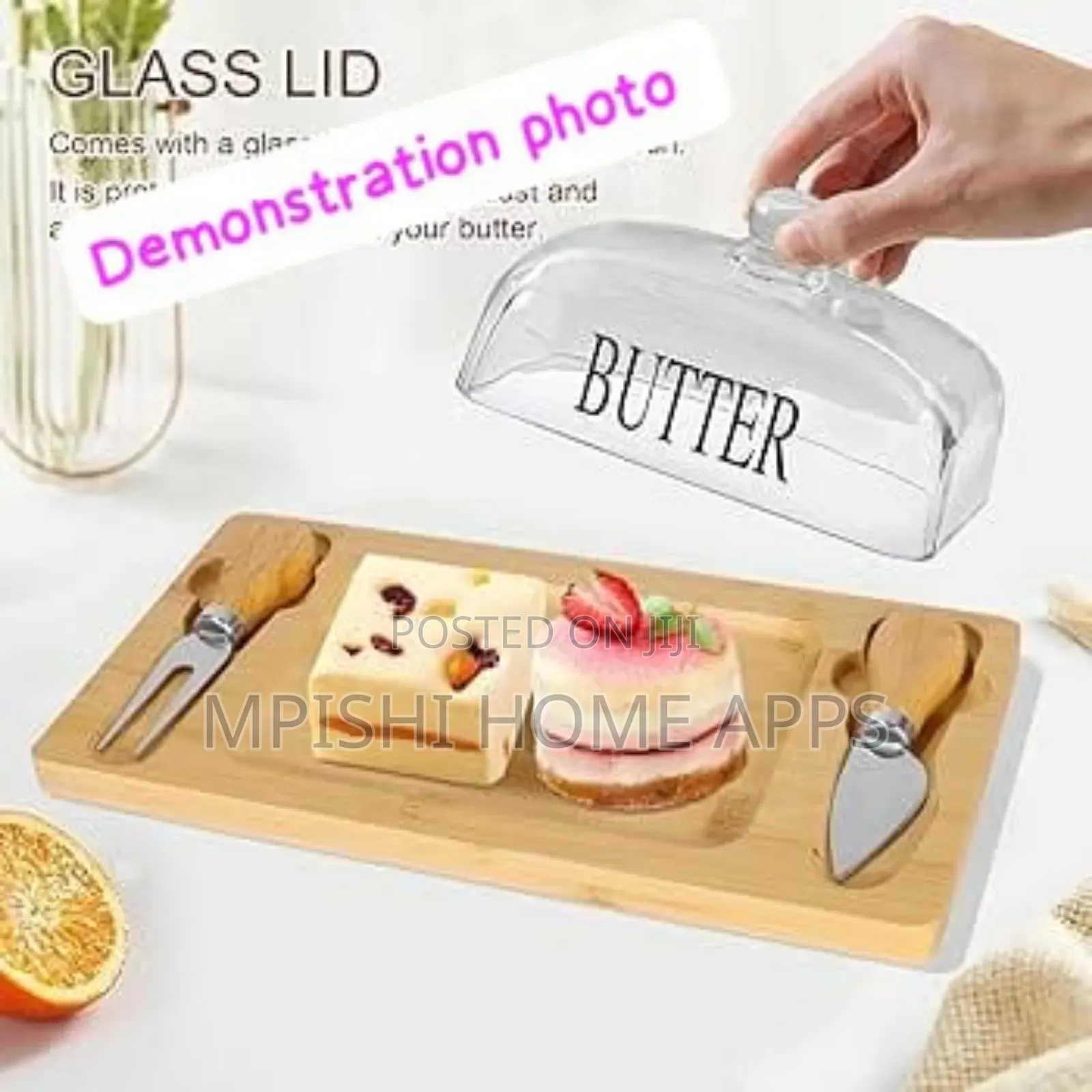 Wooden Pizza Tray With Acrylic Cover and Knife 30x20