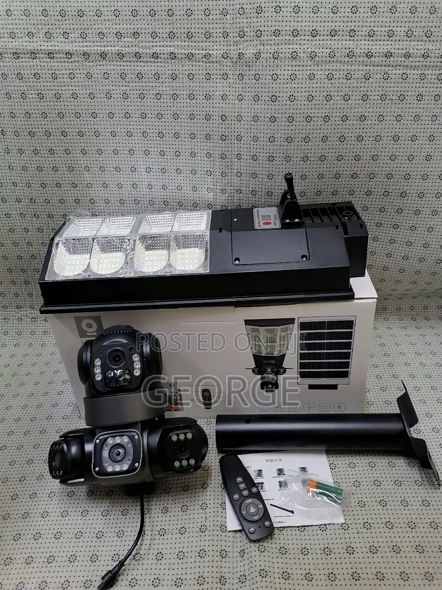 Human Motion Tracking Pan-Tilt V380 Triple Lens 4g Solar