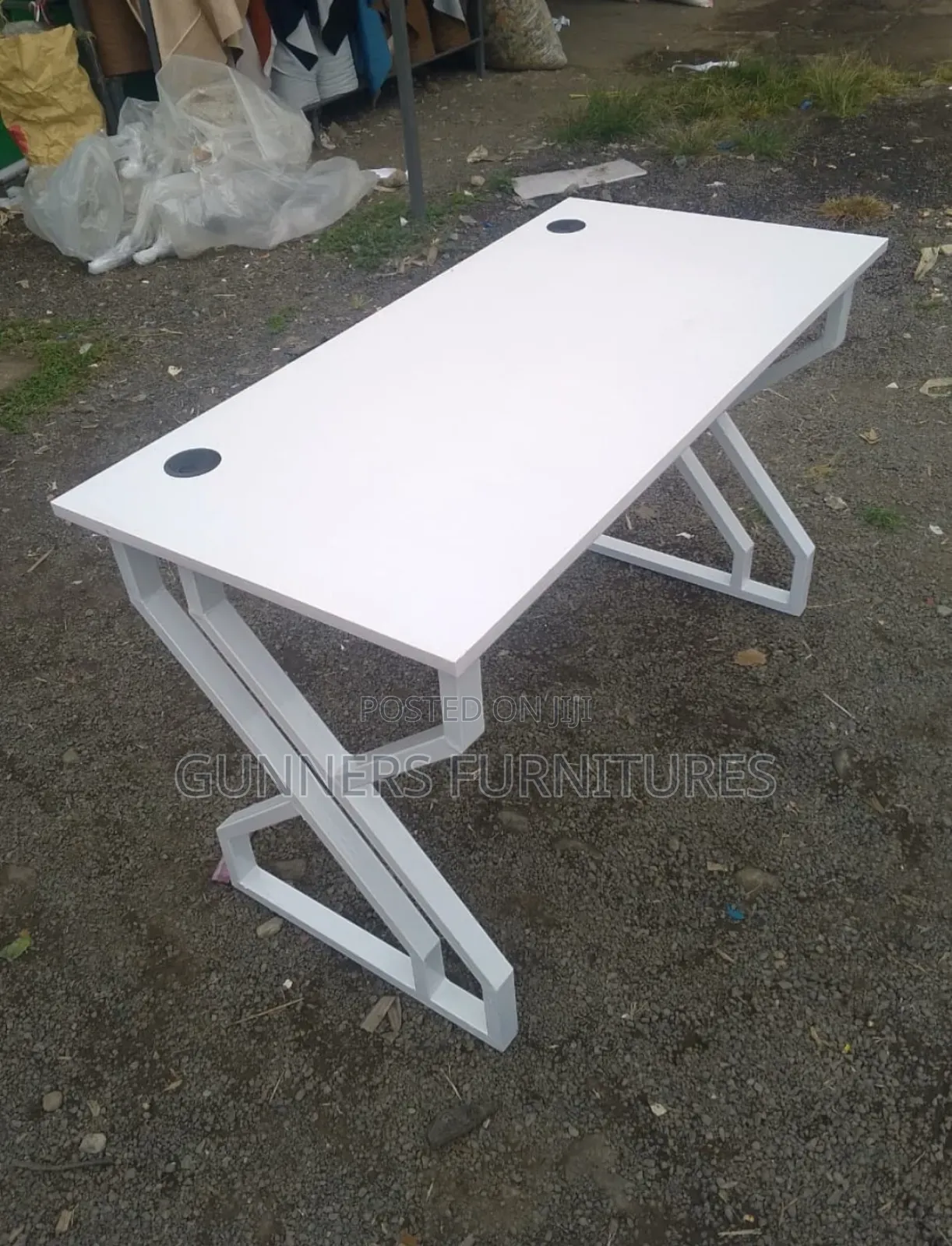 White Metallic Office Study Desk.