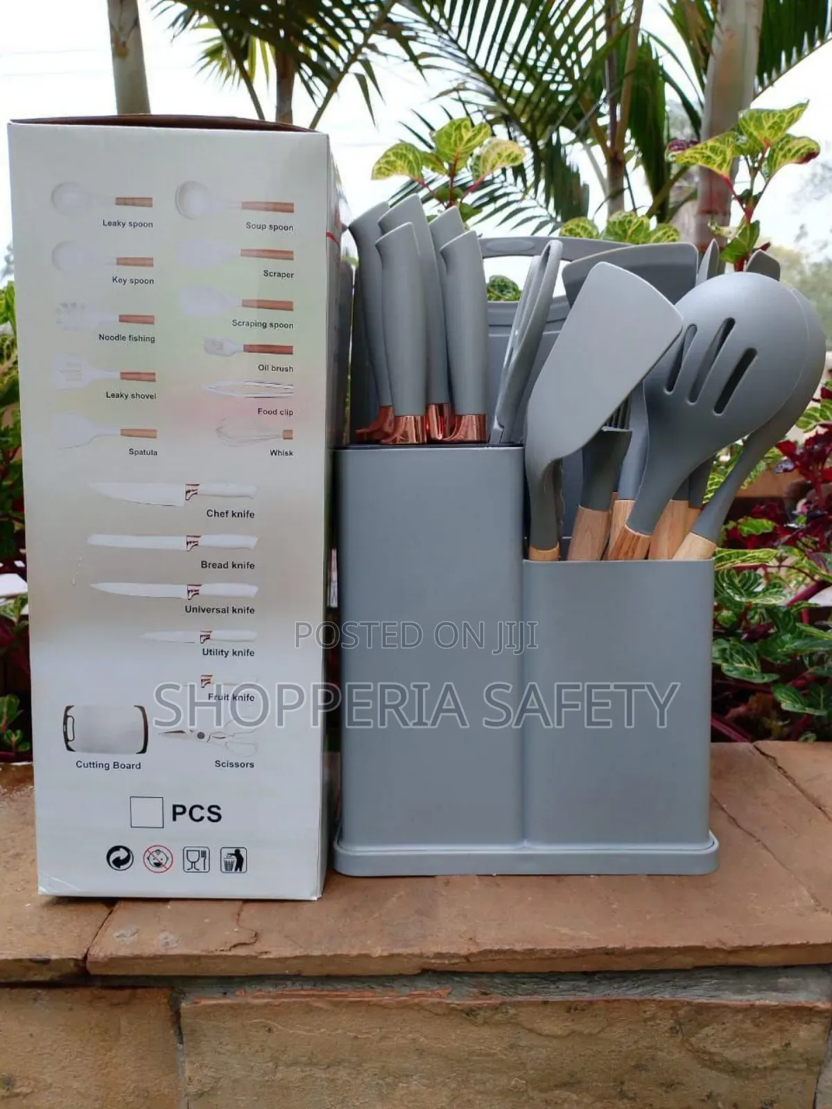 19 PCS Executive Silicone Spoon Set - Grey