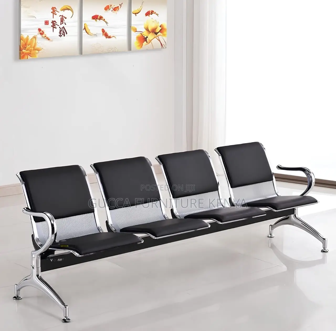 Office Bench:4-Seater Outdoor Reception Waiting Office Bench