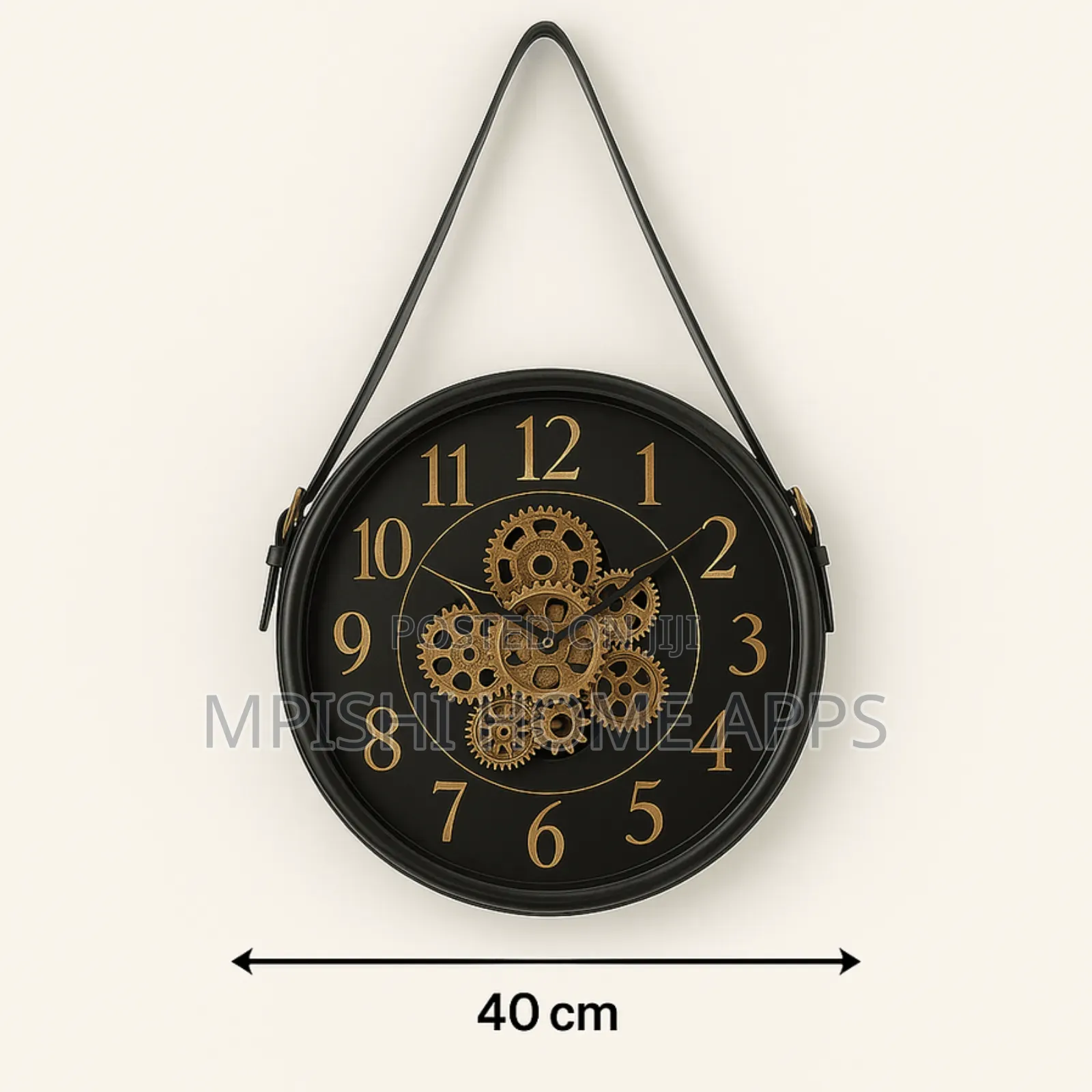 Golden Shoulder Strap Wall Clock 40cm