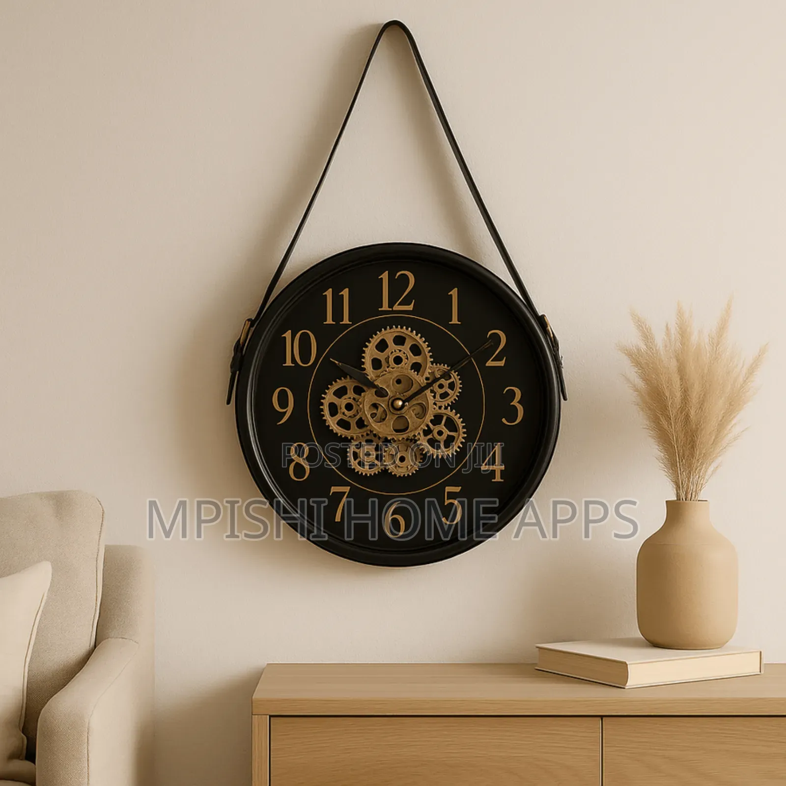 Golden Shoulder Strap Wall Clock 40cm