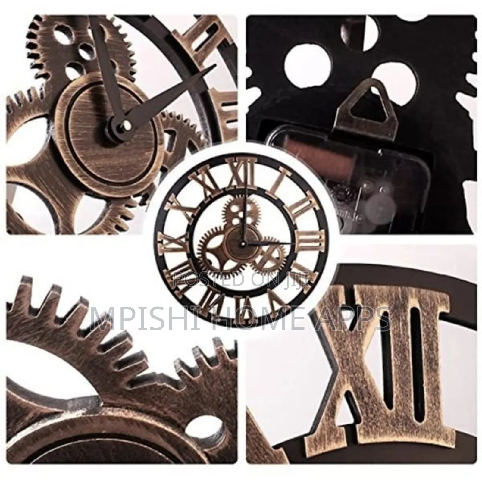 Roman Vintage Gear Wall Clock 60cm
