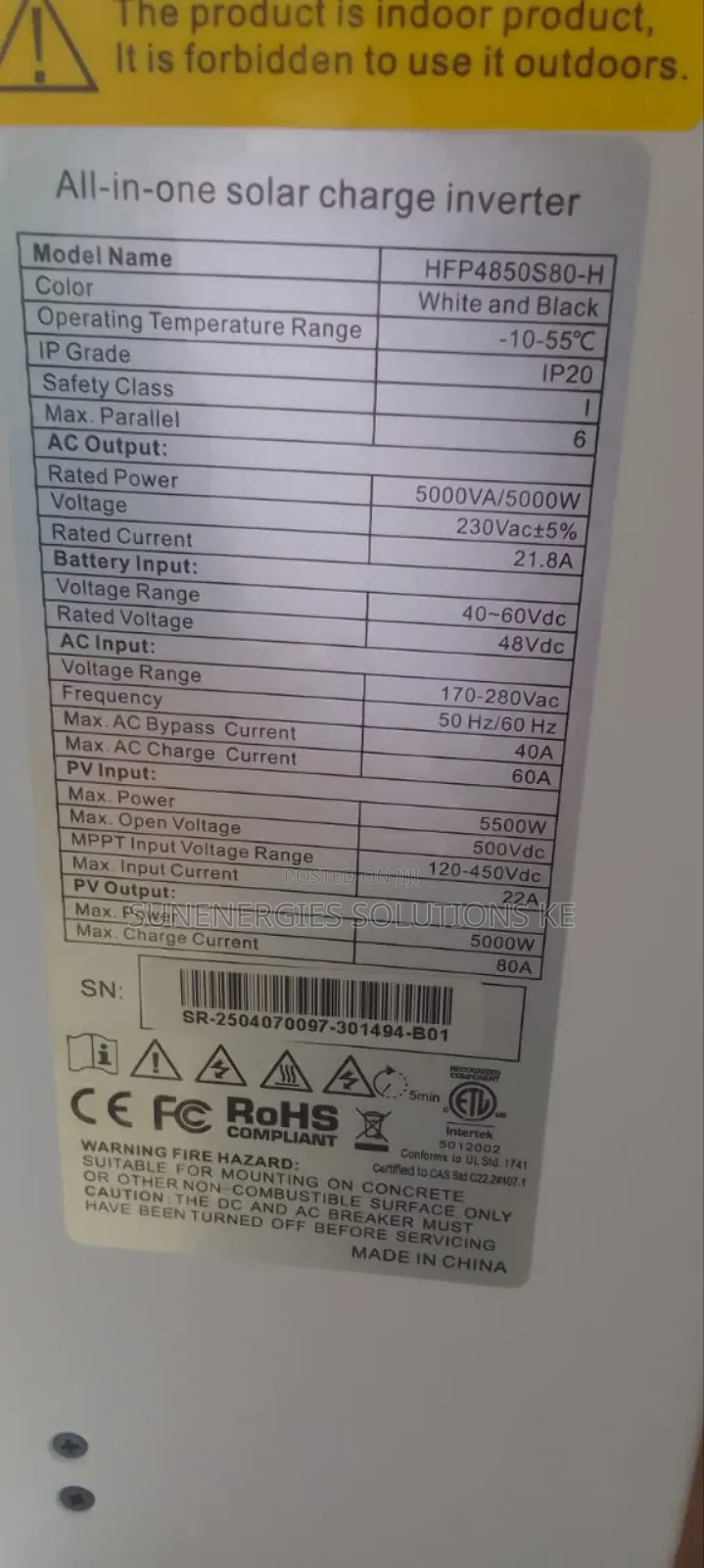 Srne 5kw 48v Hybrid Inverter