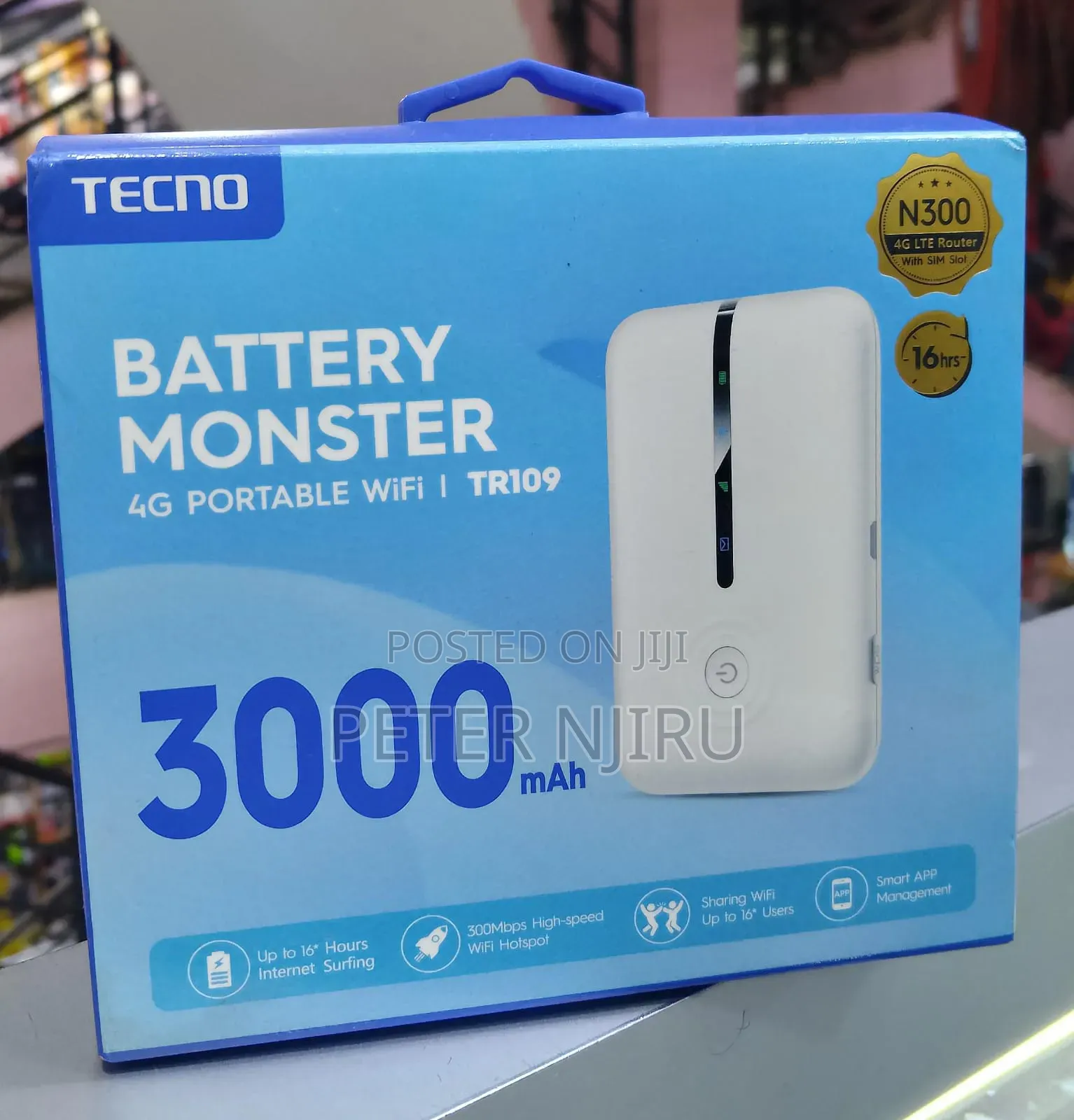 Tecno Tr109 Mifi 16 Users 300mbps 4g Portable High Speed