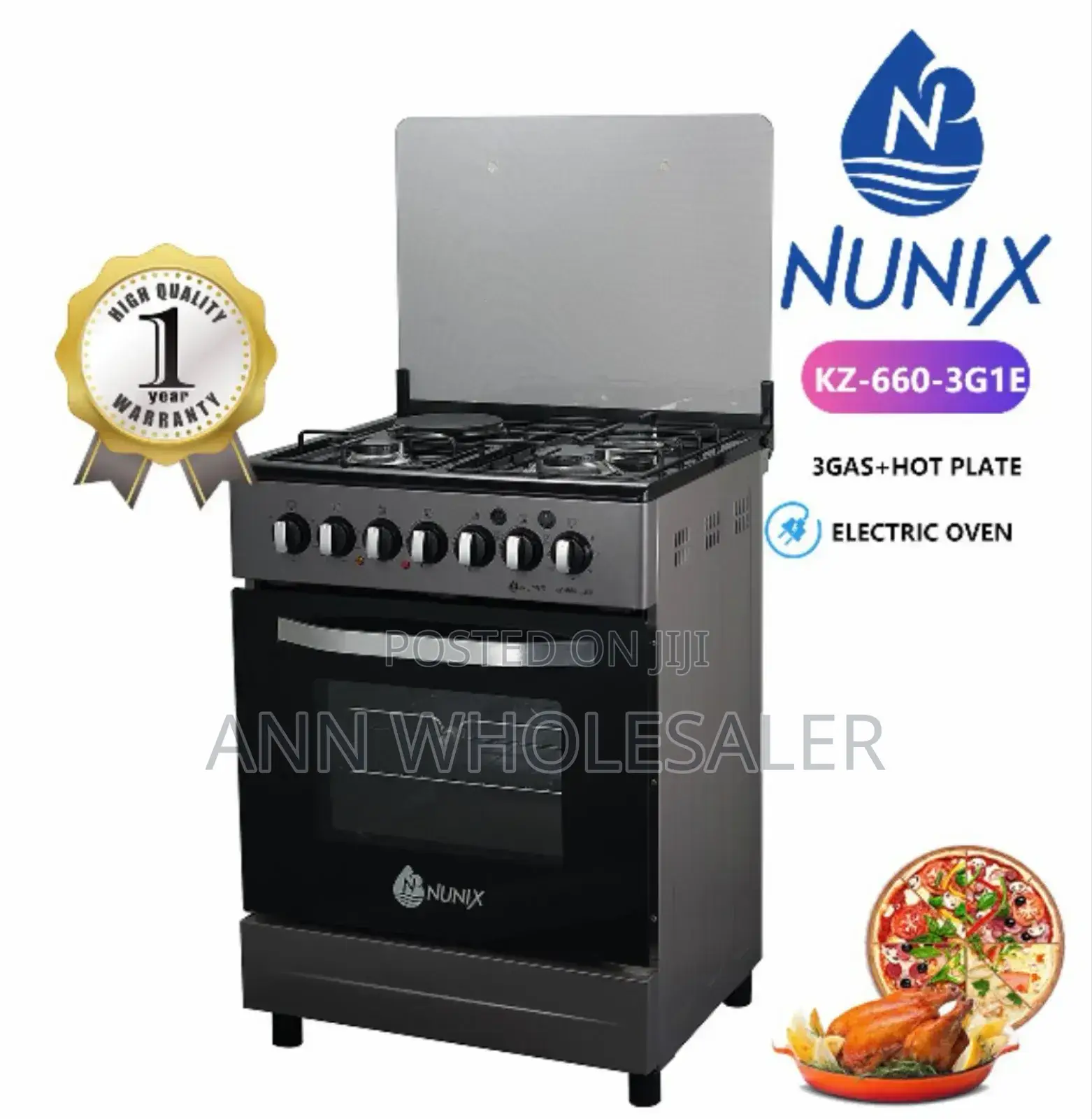 3gas+1electric Nunix Gas Cooker With Electric Oven